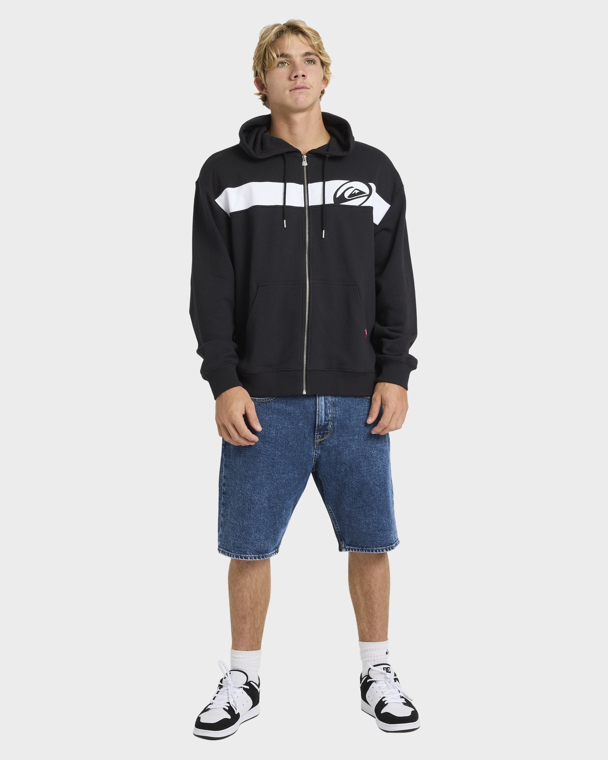 Mens Tilt Panel Zip Up Hoodie