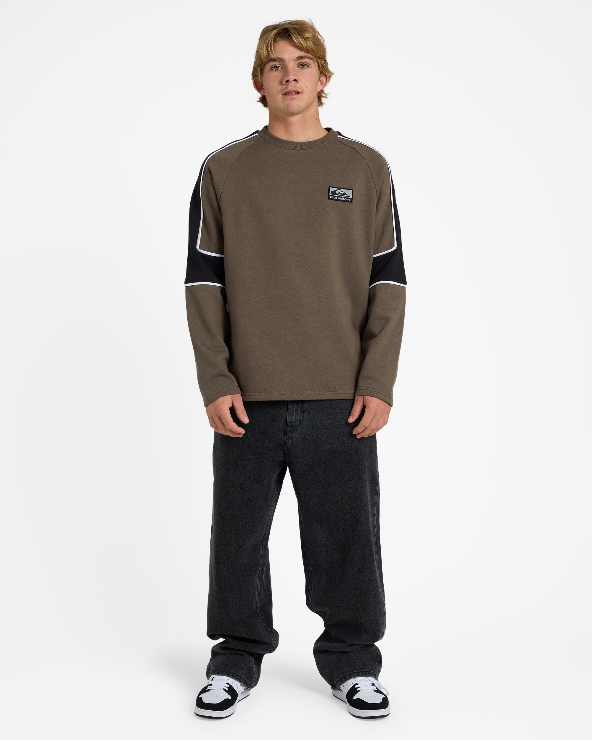 Mens Lines Panel Crew Neck