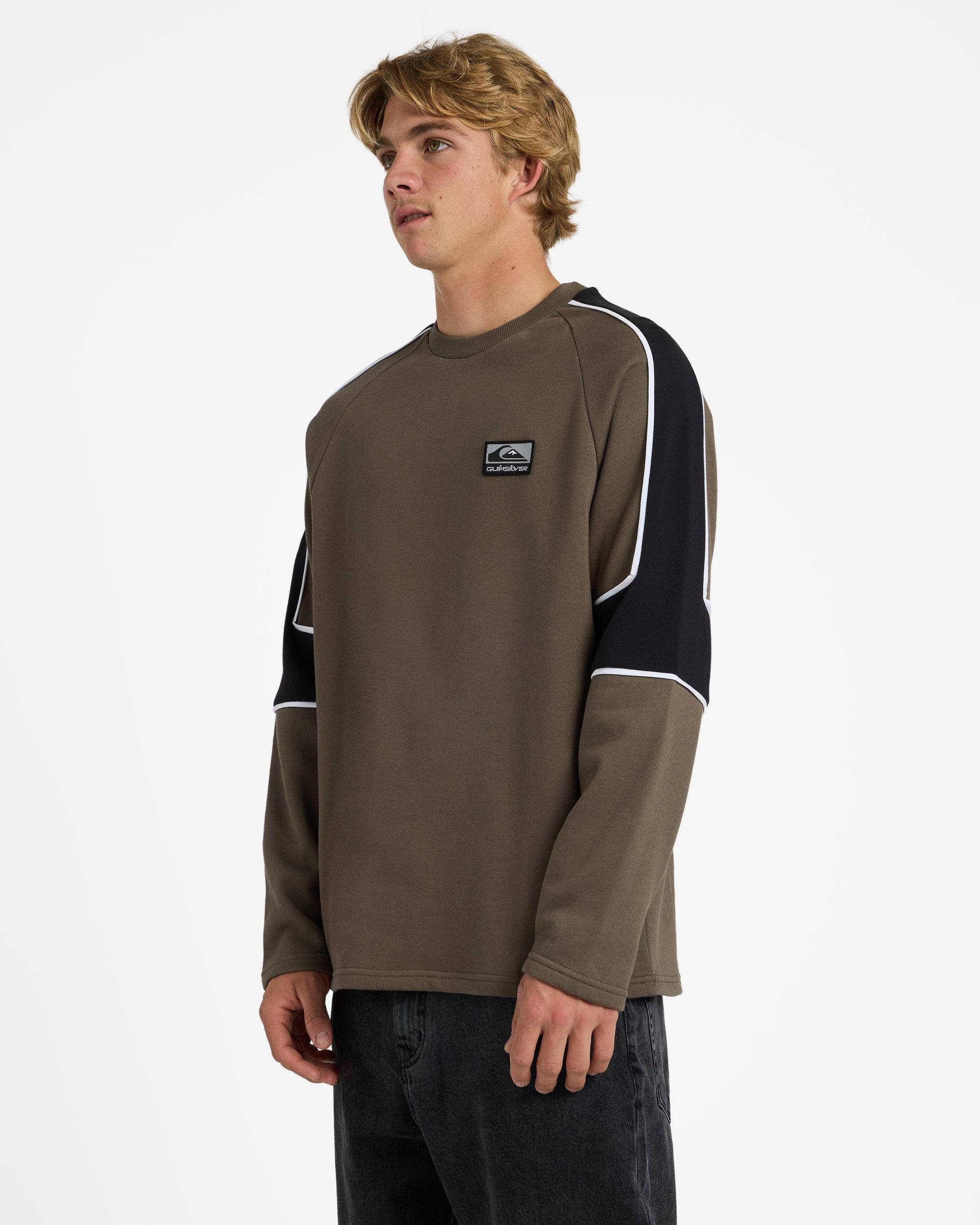Mens Lines Panel Crew Neck