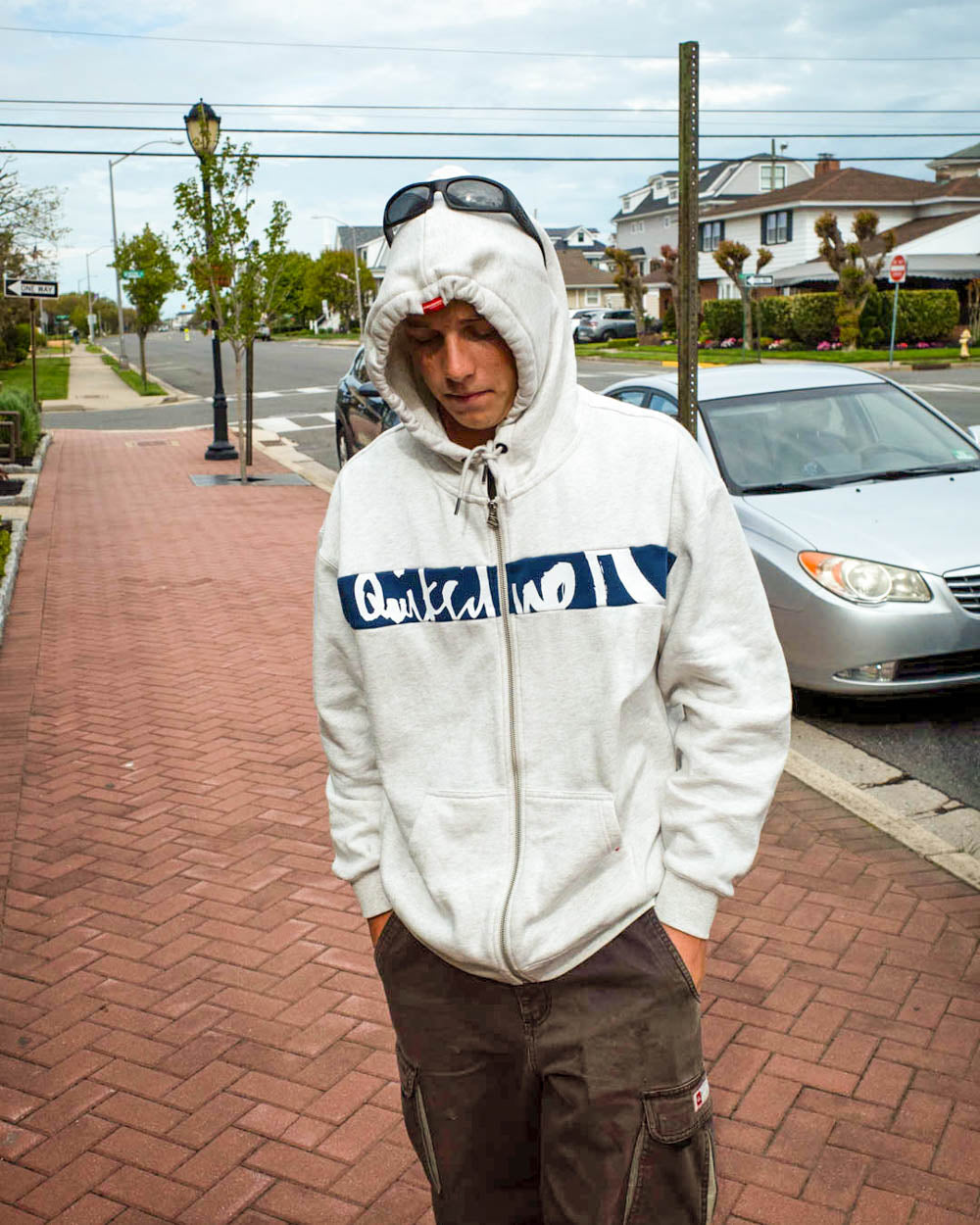 Mens Impaired Panel Zip Through Hoodie
