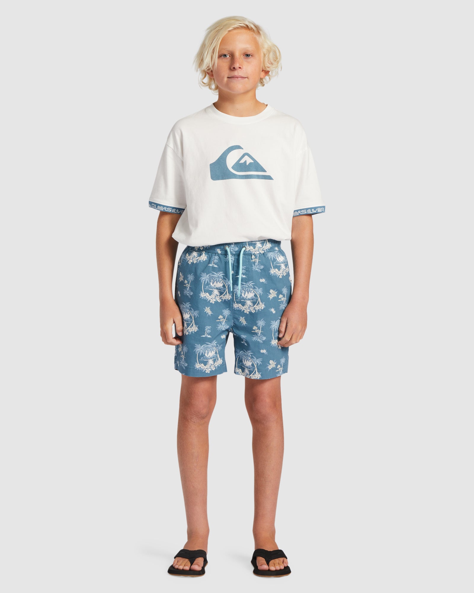 Boys 8-16 Palm Spritz Elasticated Waist Walk Shorts