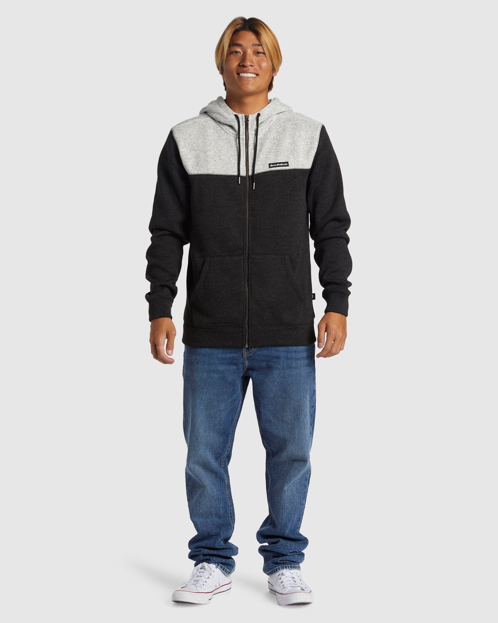 Mens Keller Block Zip-Up Hoodie