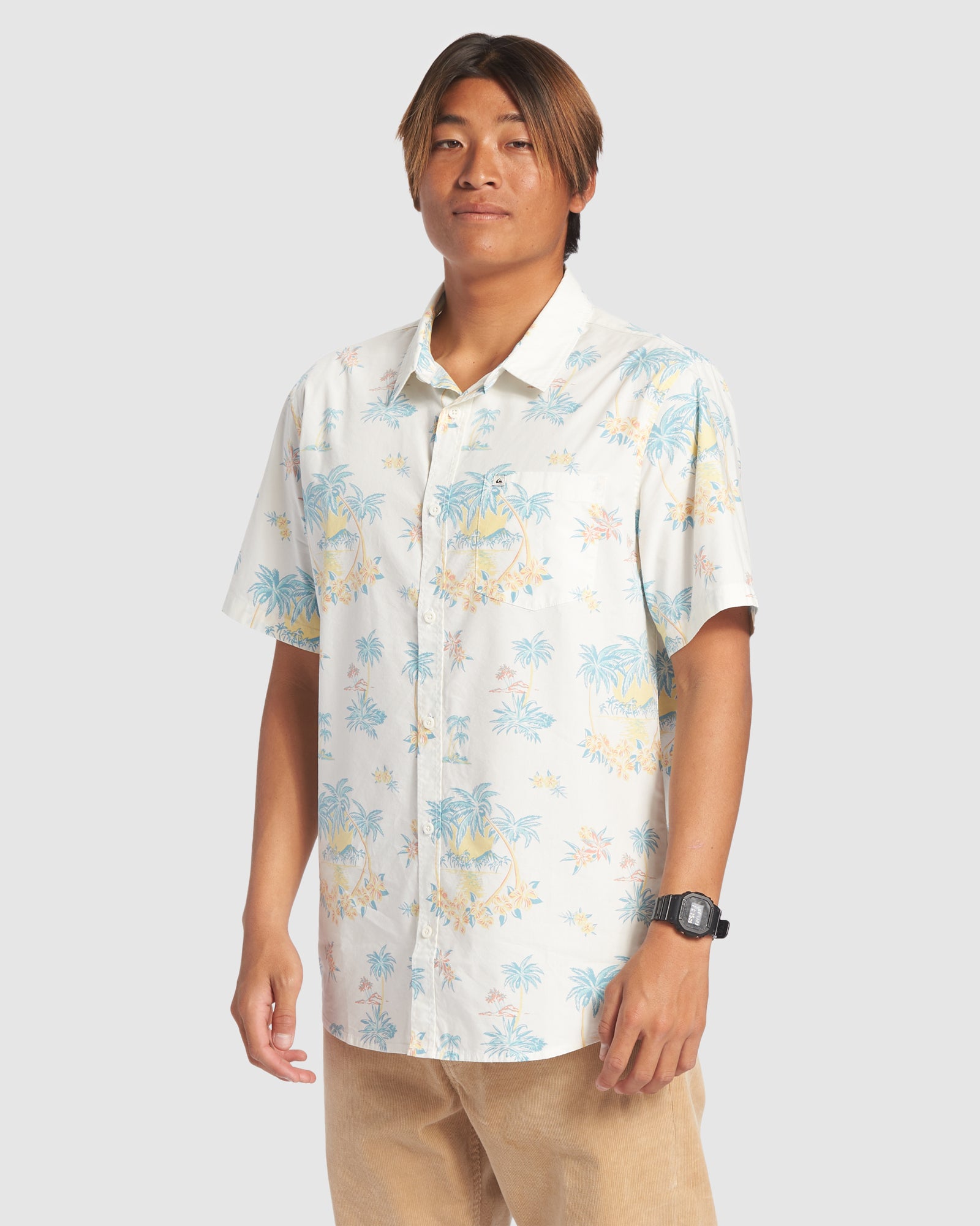 Mens Palm Spritz Short Sleeve Shirt