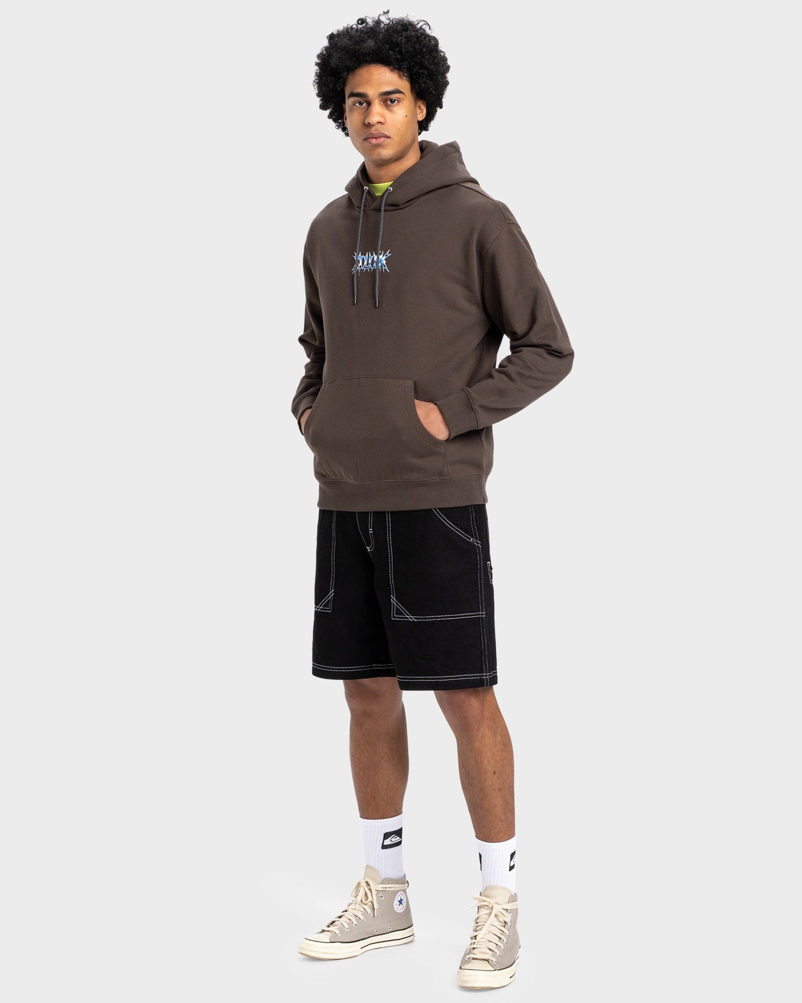 Mens Chrome Lightning Pullover Hoodie