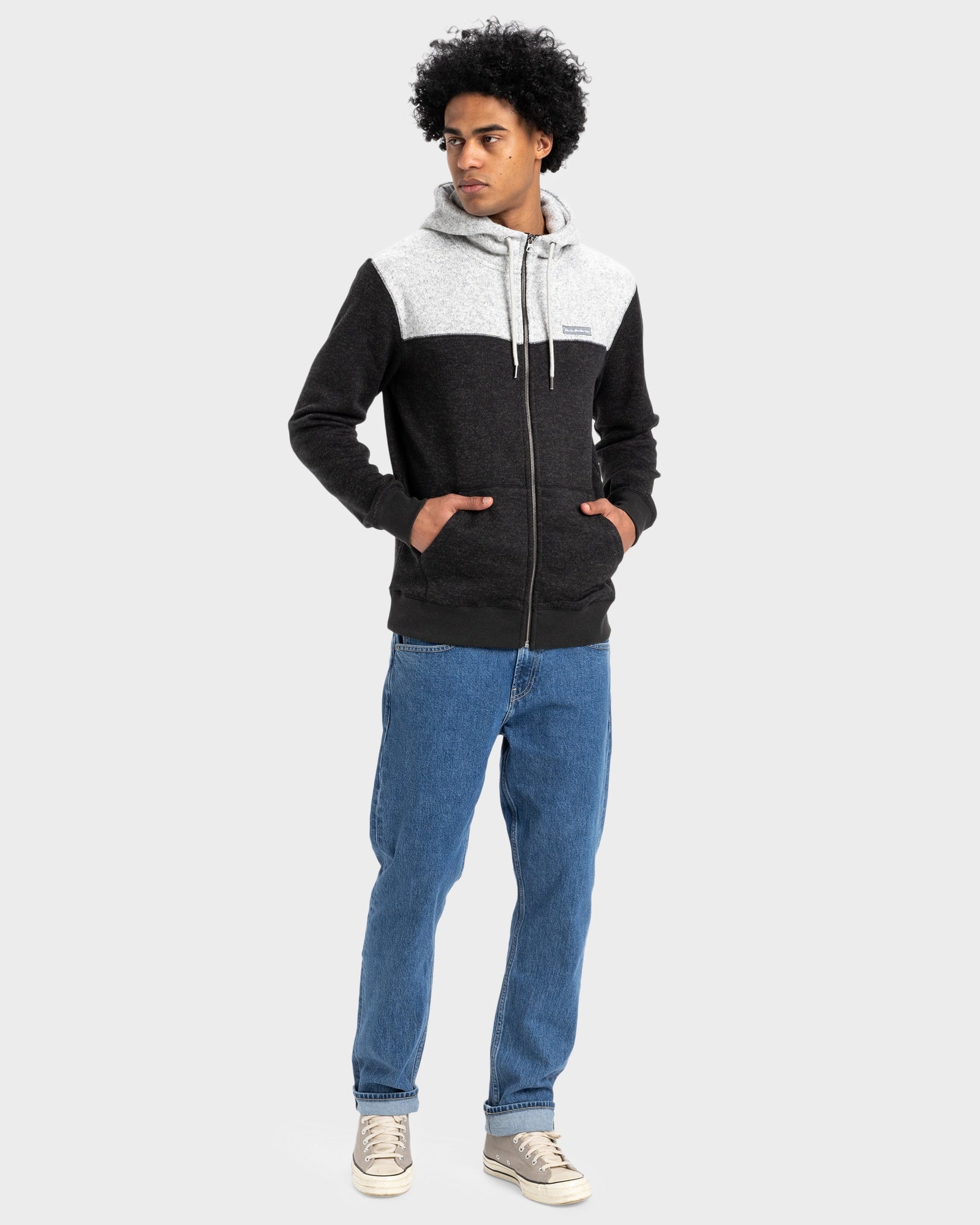 Mens Keller Block Zip-Up Hoodie