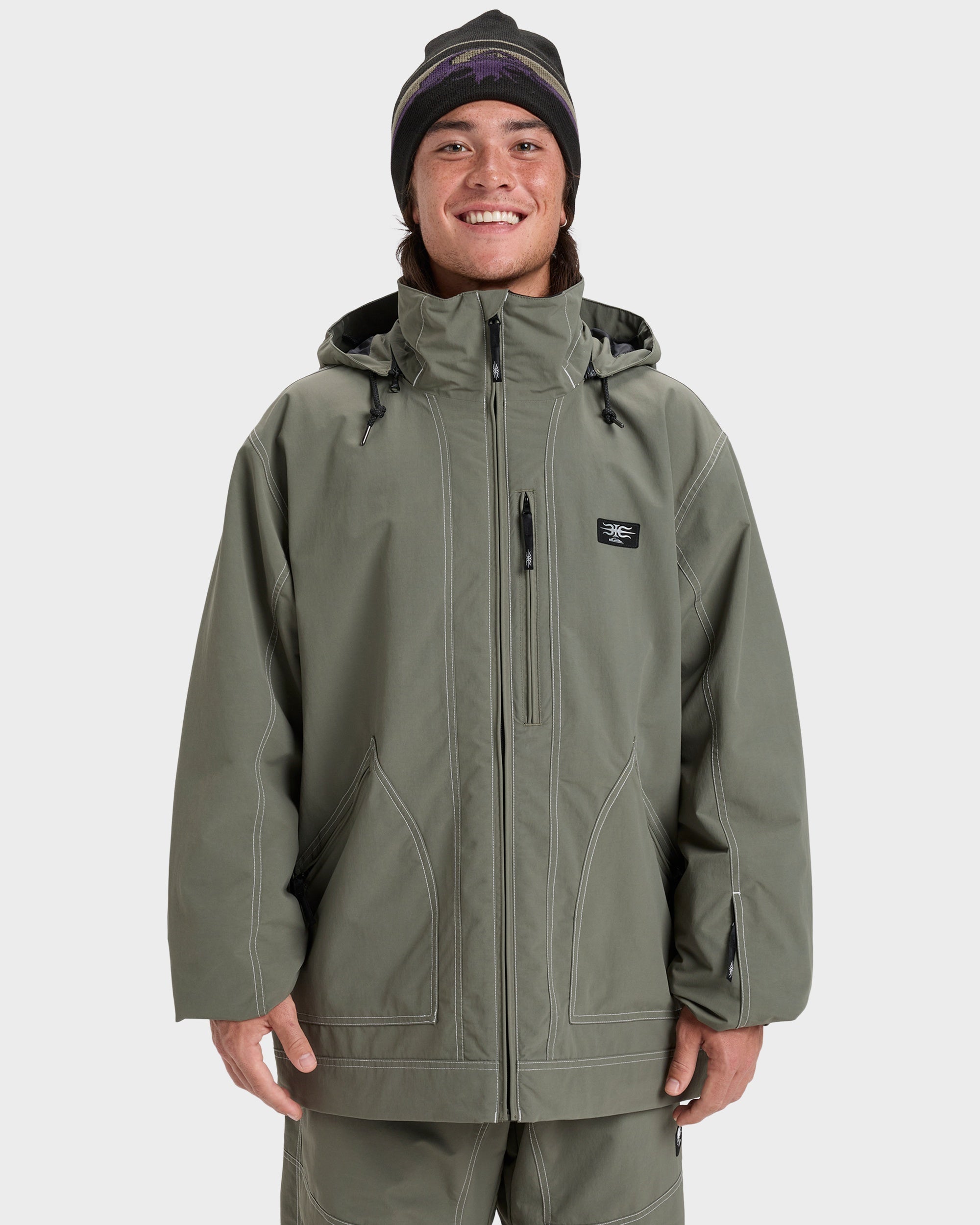 Mens Live Wire Snow Jacket – Dusty Olive – Quiksilver AU