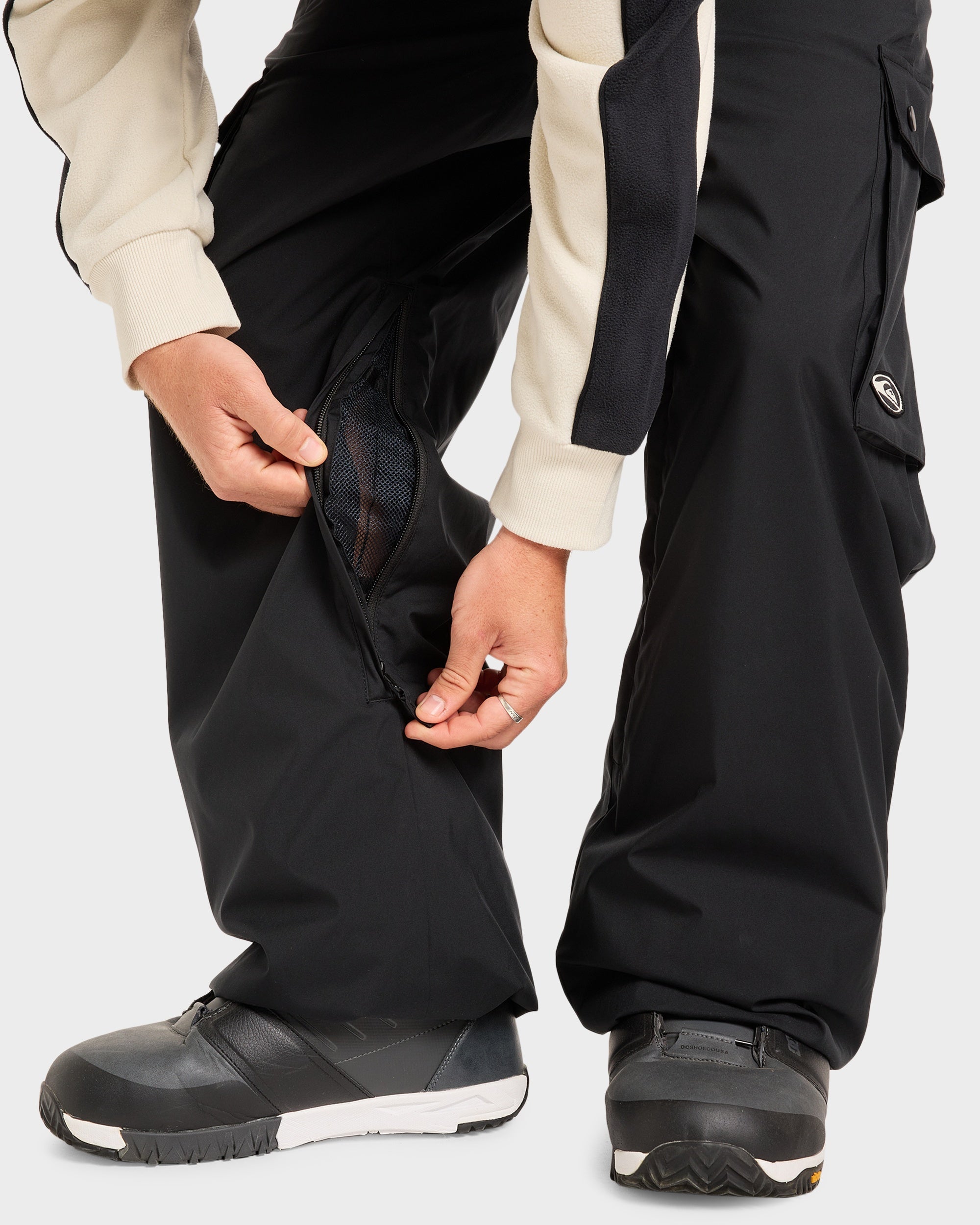 Mens Snow Down Cargo Snow Pants