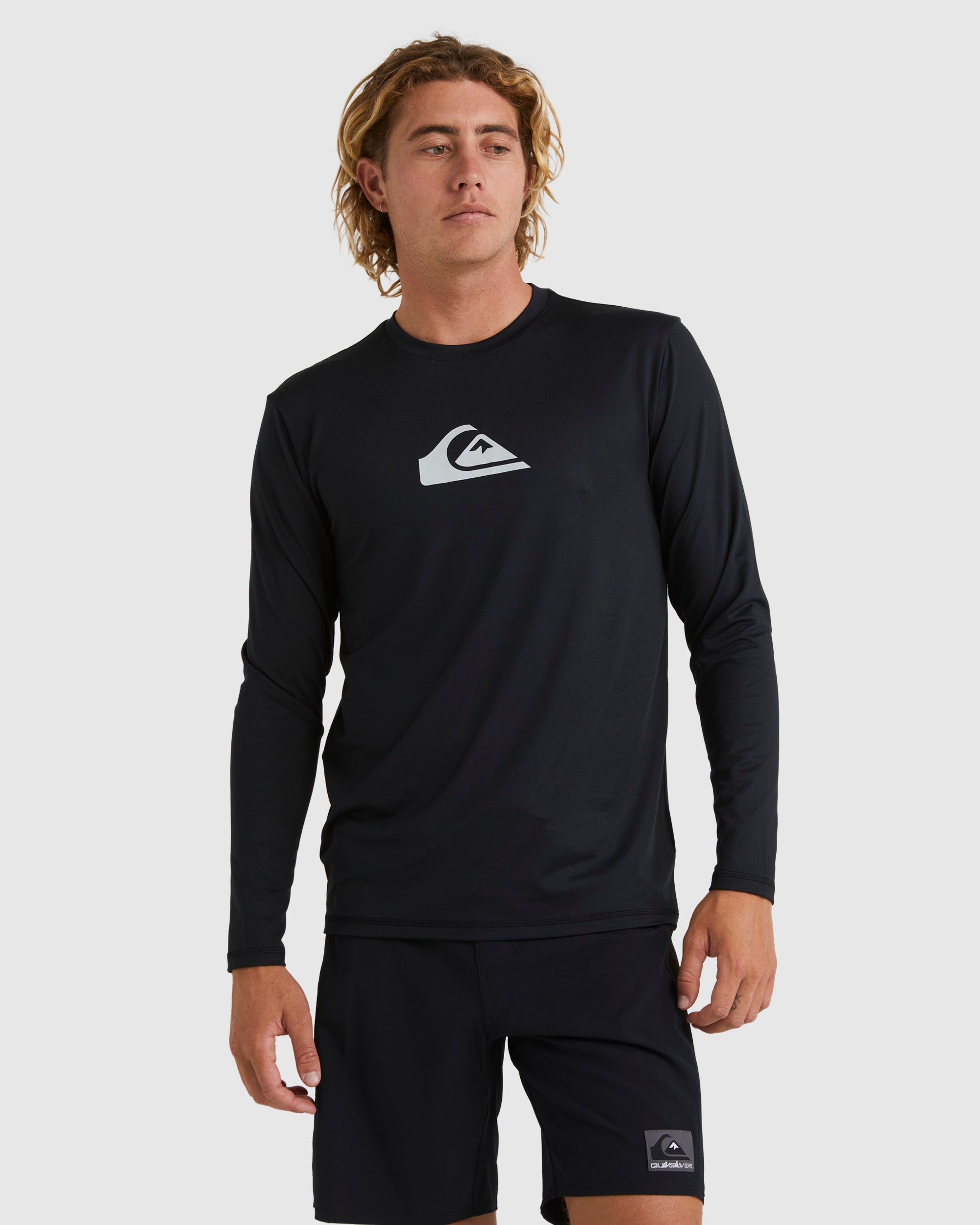 Mens Solid Streak Long Sleeve Upf 50 Surf T-Shirt