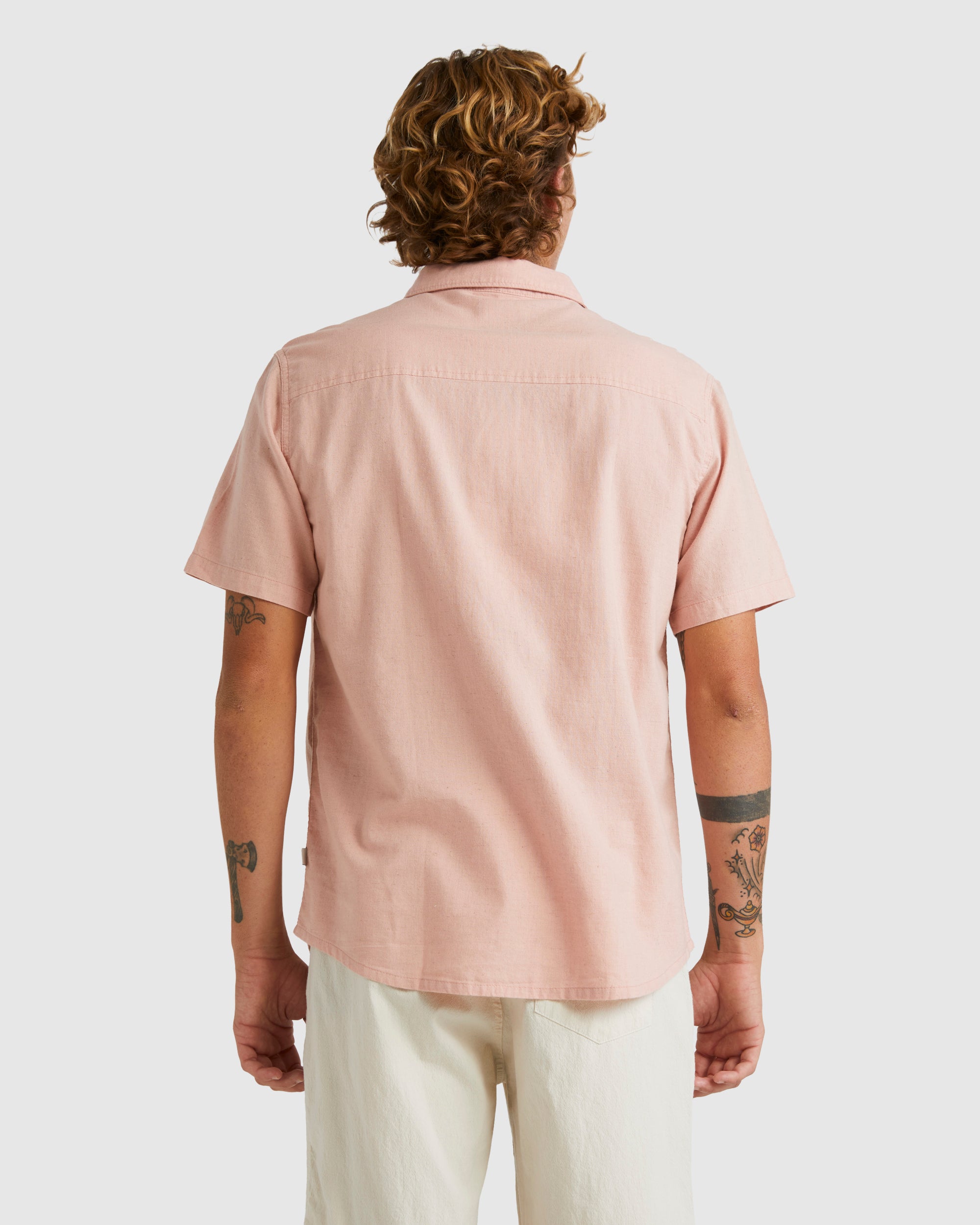 Mens Palm Waves Short Sleeve Shirt