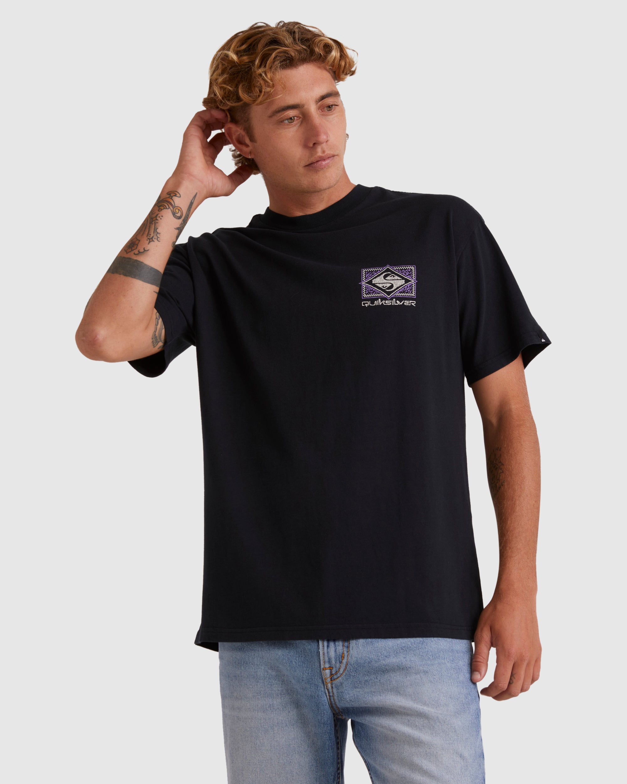 Mens Back Flash Oversized T-shirt – Black – Quiksilver AU