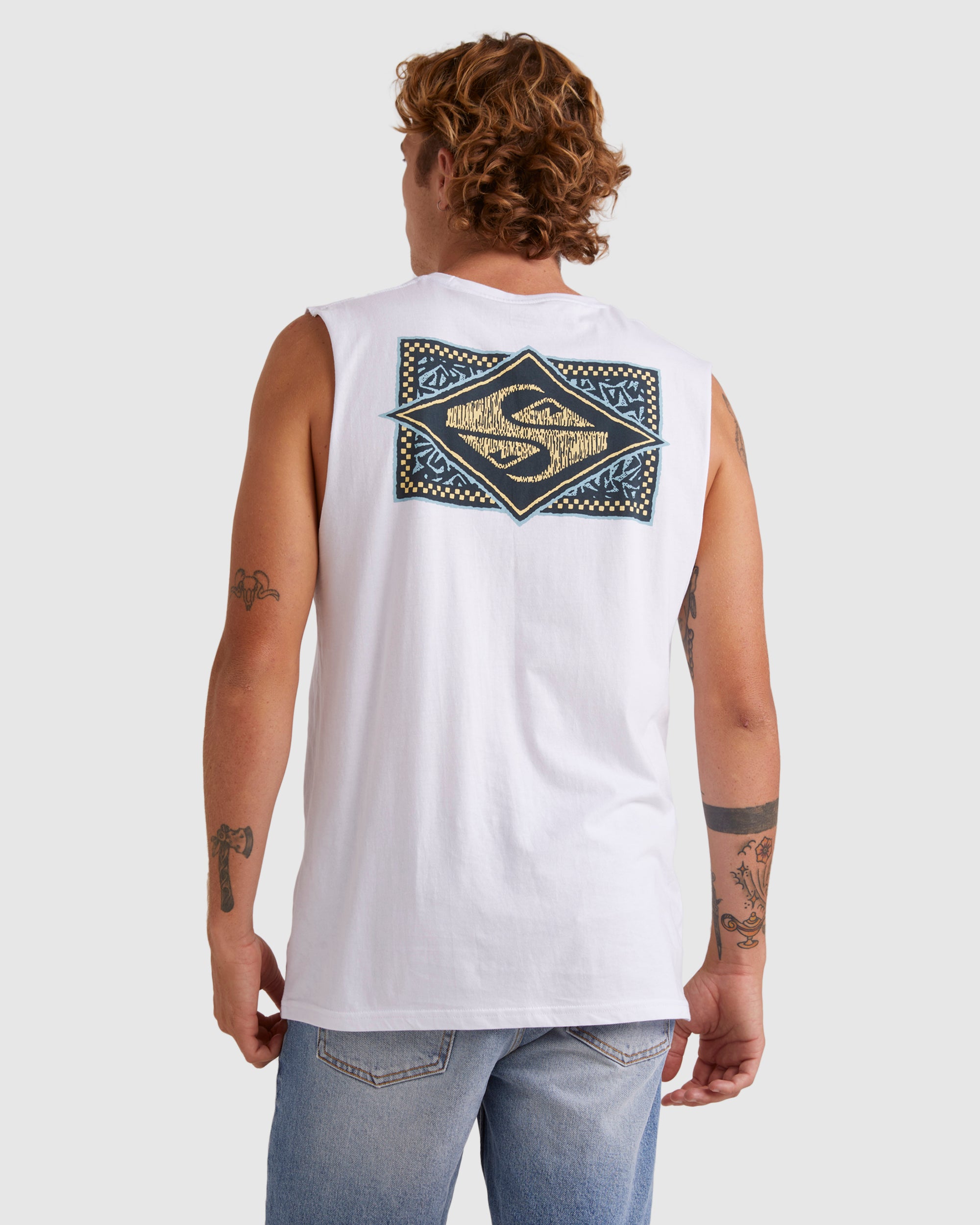 Mens Back Flash Sleeveless Muscle T-Shirt