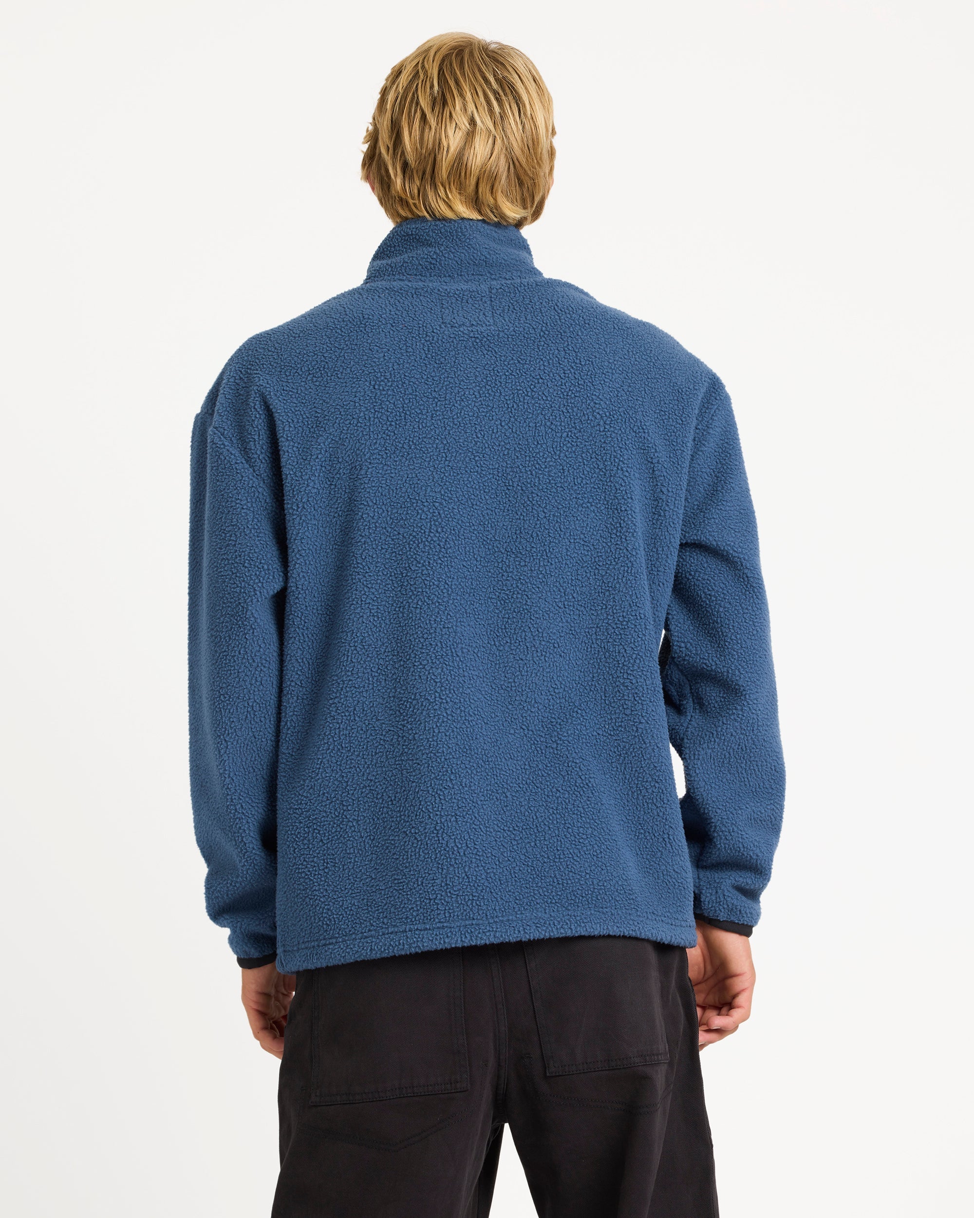 Mens Mercury Panel 1/4 Zip Fleece Jumper – Dark Denim – Quiksilver AU