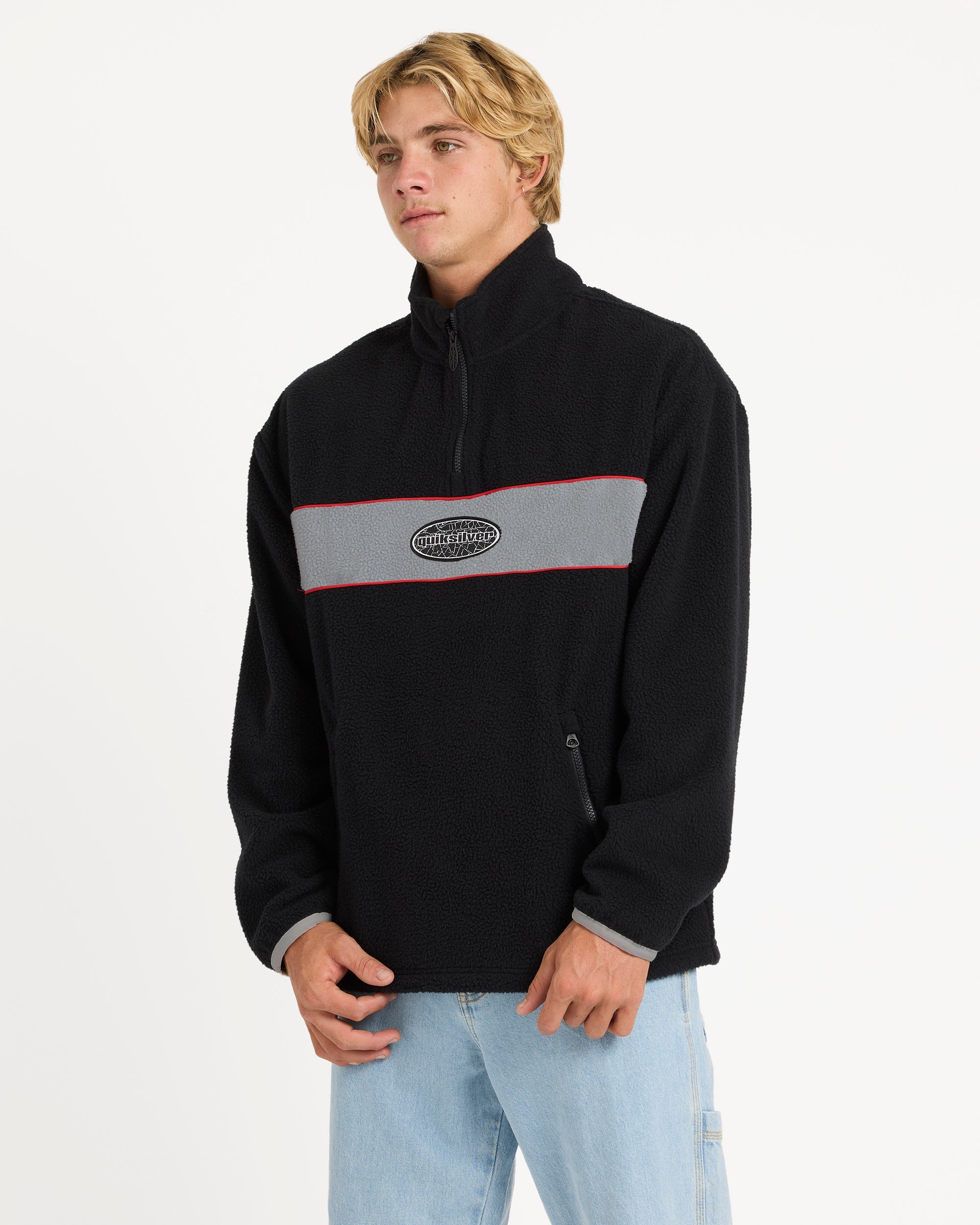 Mens Mercury Panel 1/4 Zip Fleece Jumper – Quiksilver