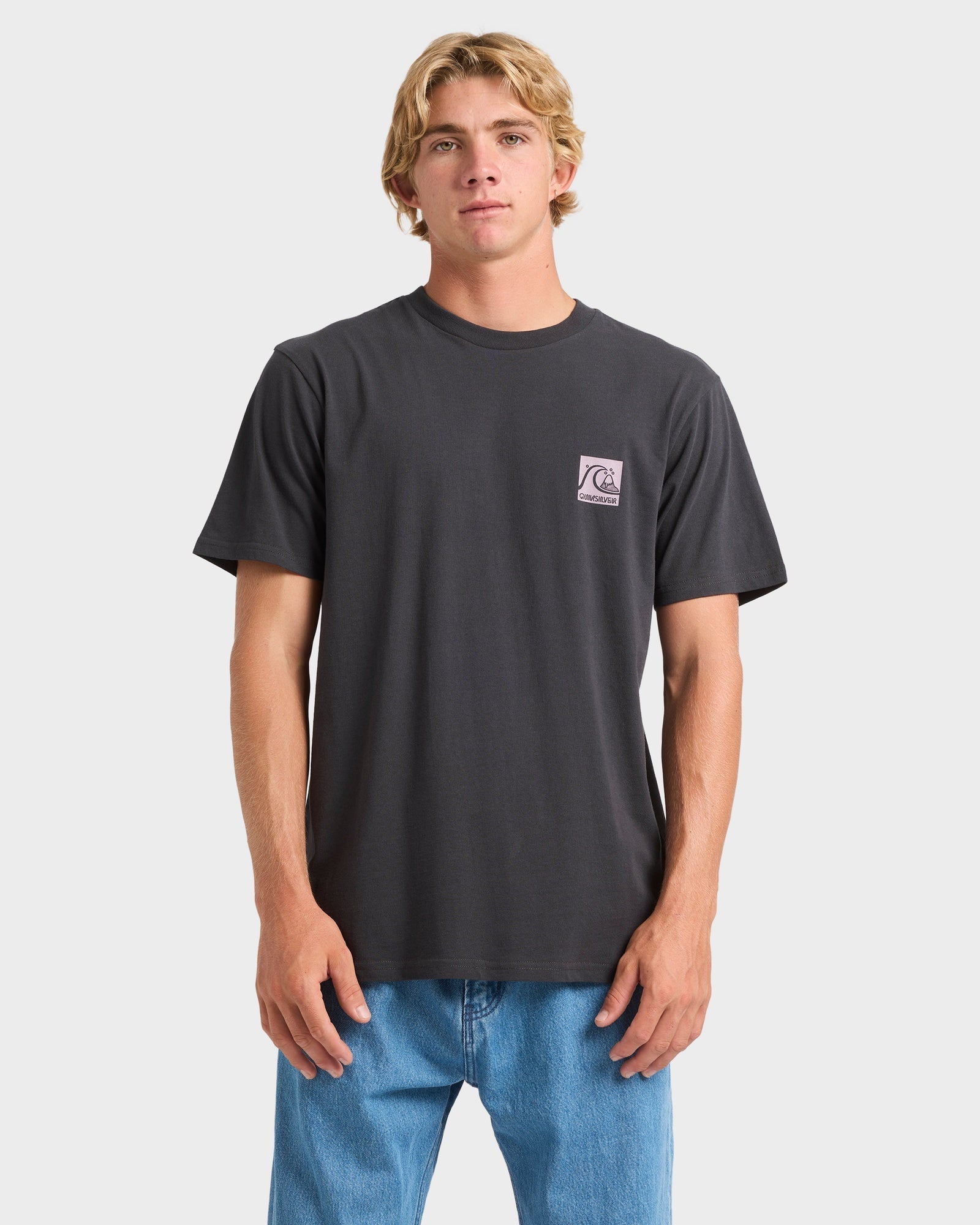 Mens OG Box Logo T-Shirt – Tarmac – Quiksilver AU