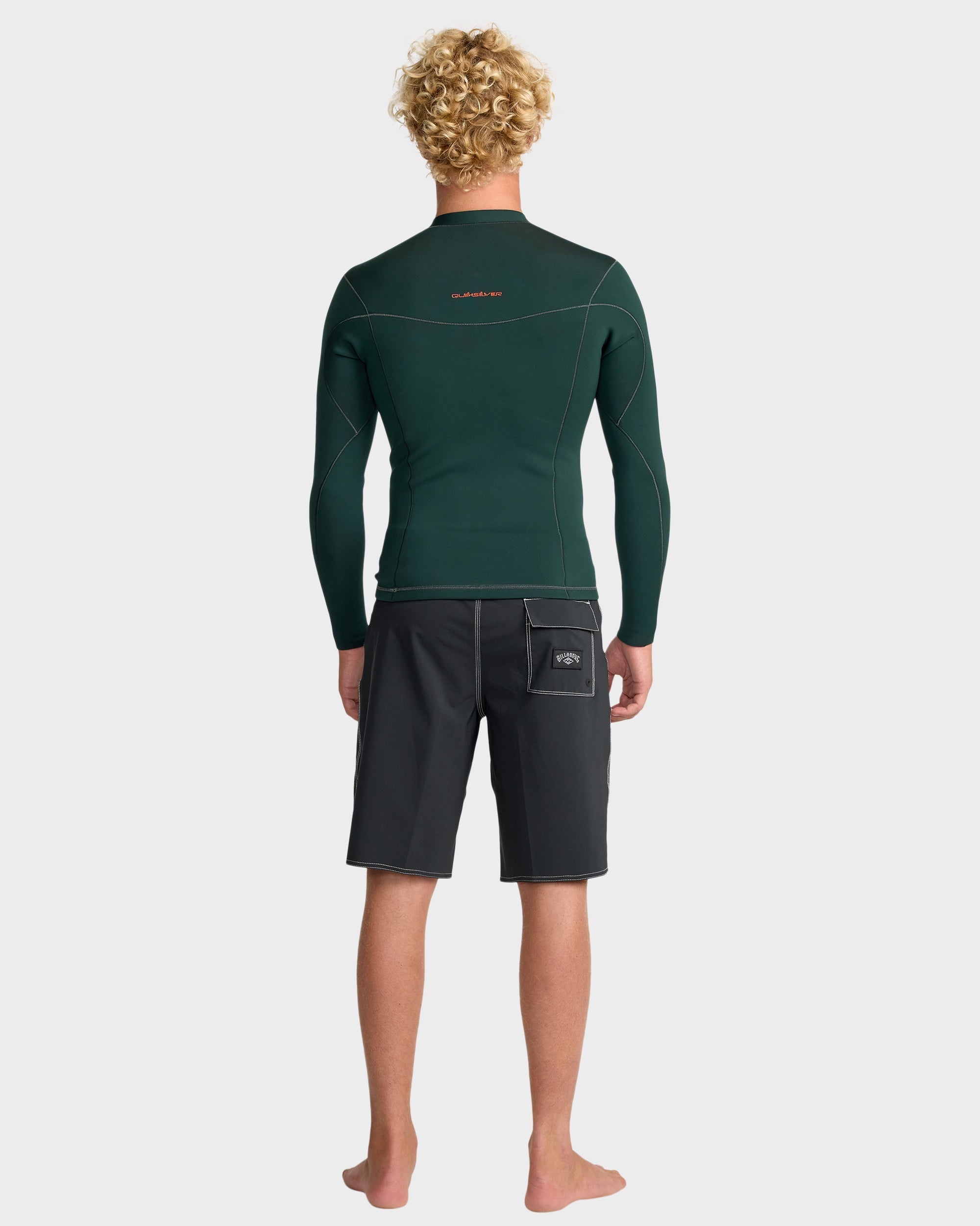Mens 1.5mm Everyday Session Long Sleeve Wetsuit Top – Jade