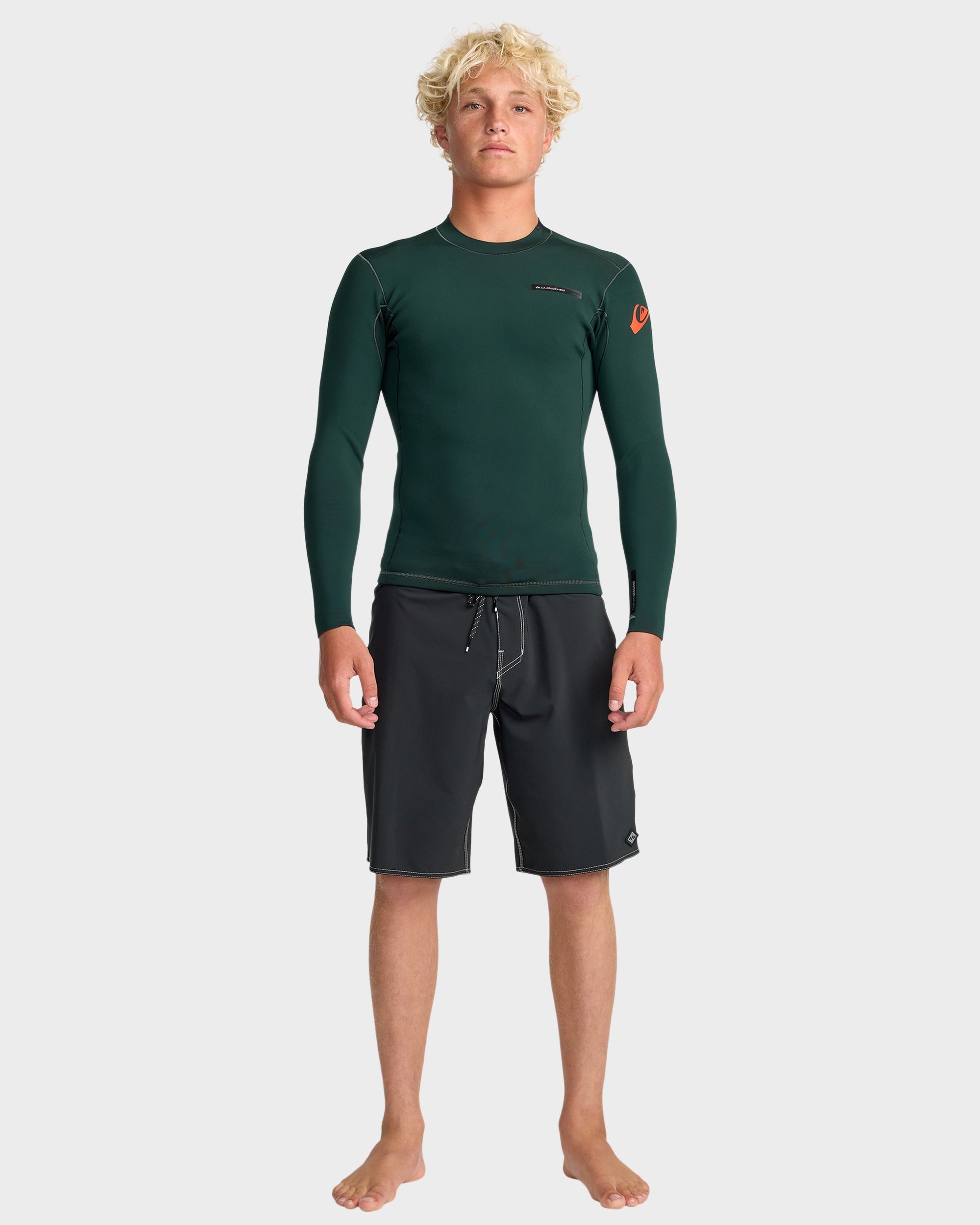 Mens 1.5mm Everyday Session Long Sleeve Wetsuit Top – Jade