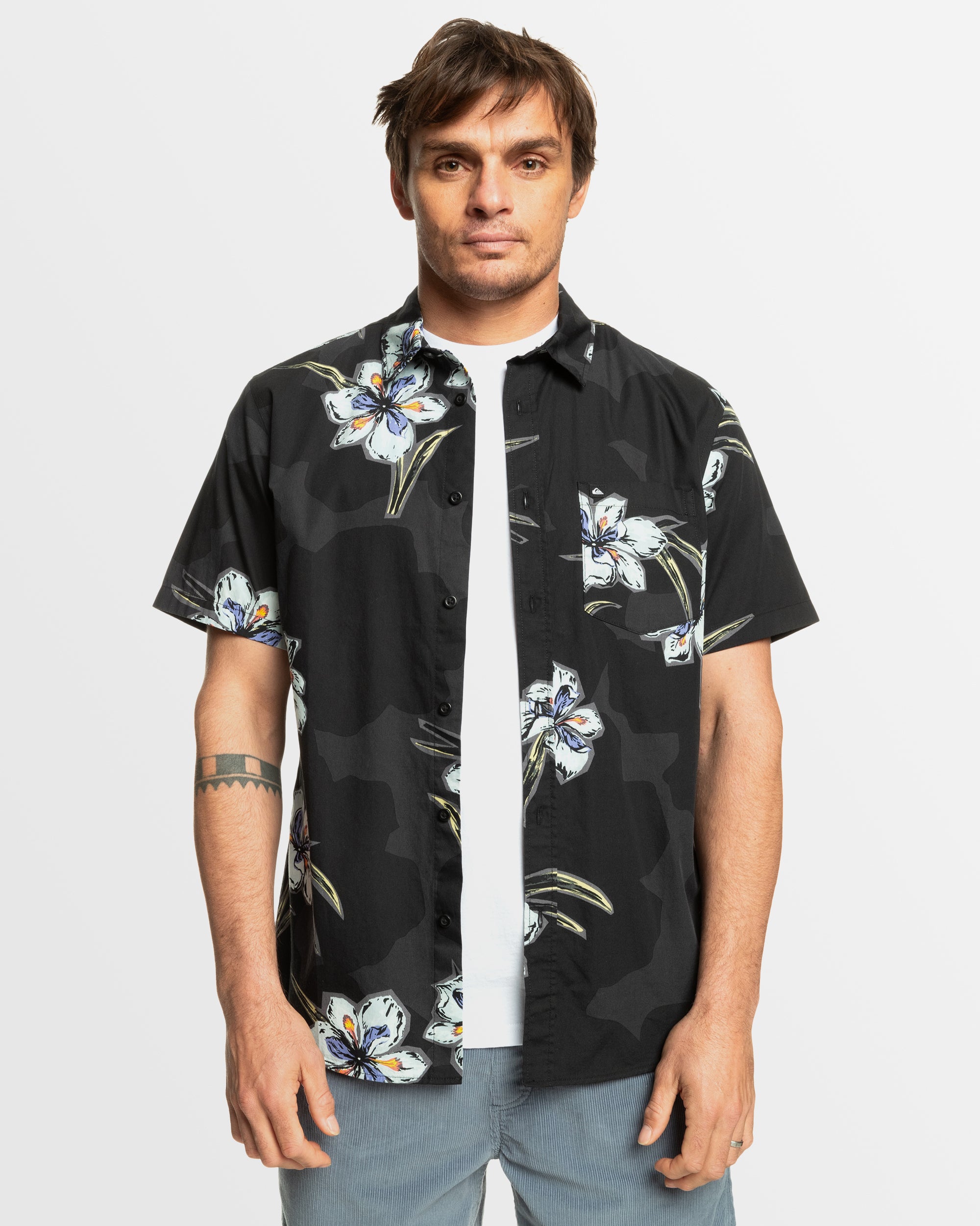 Mens Apero Stretch Classic Shirt – Black Apero Organic Ss