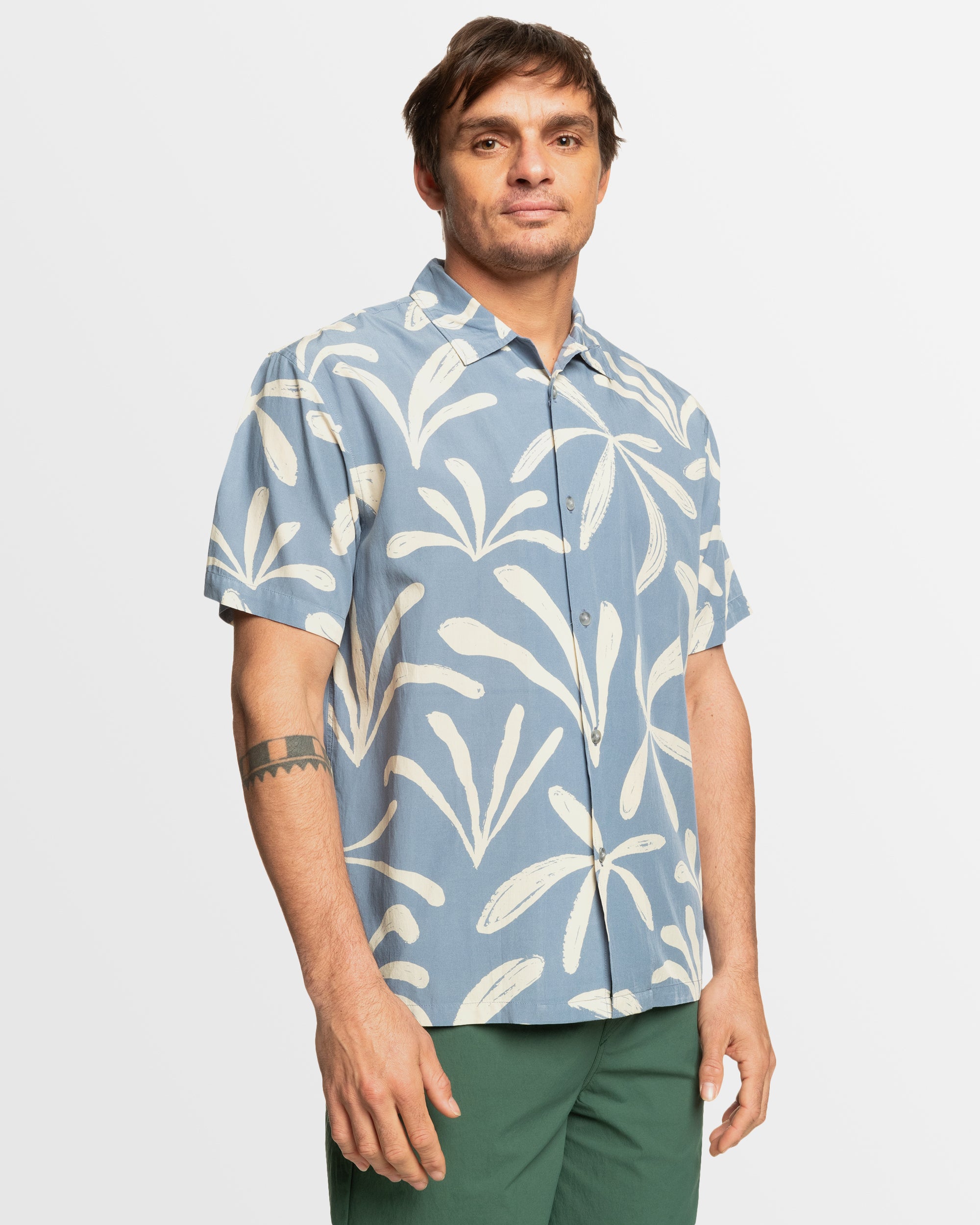 Mens Abstract Island Shirt – Flint Stone Abstract Island Ss