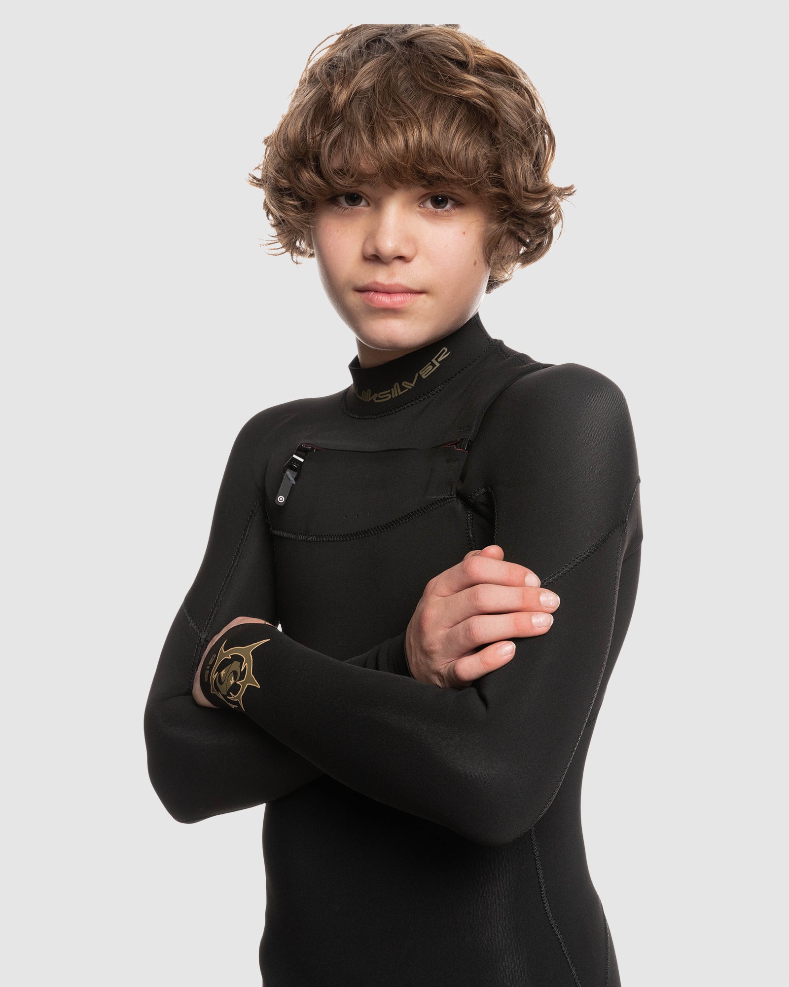 Boys 8-16 3/2mm Everyday Sessions Chest Zip Wetsuit – Black