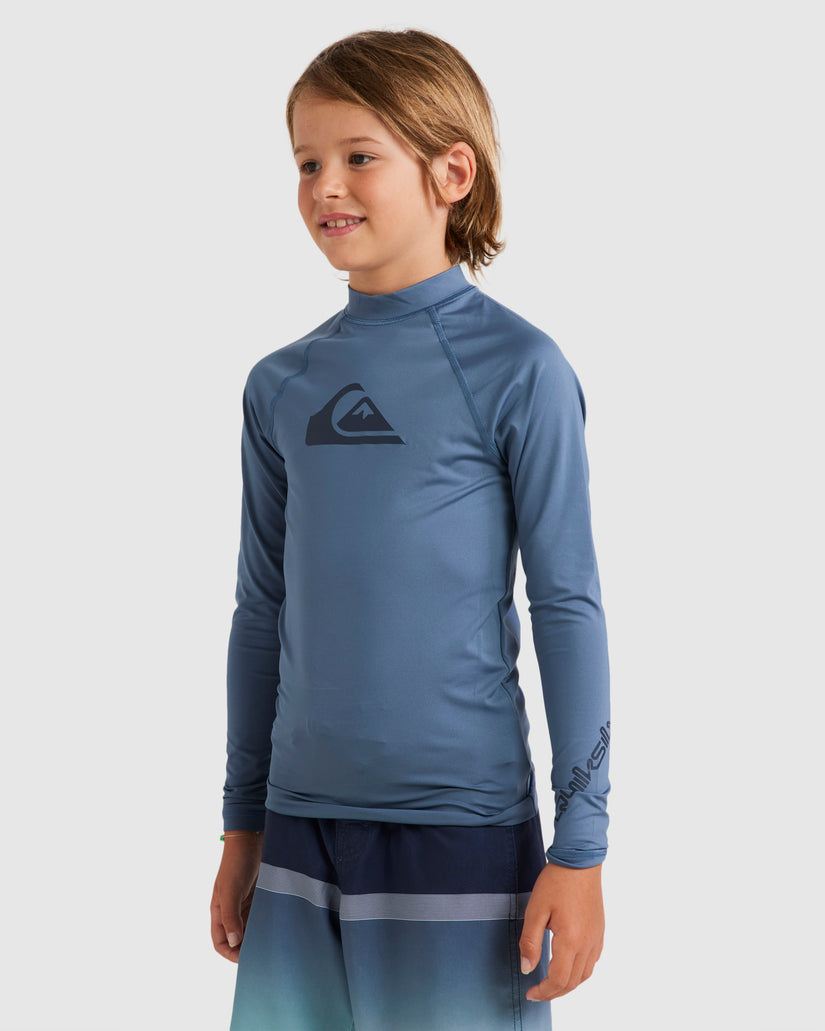 Boys 8-16 All Time Long Sleeve UPF 50 Rash Vest - BERING SEA | Quiksilver