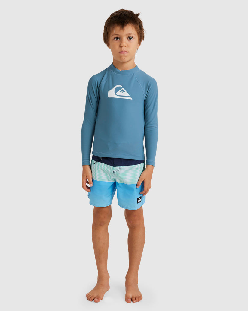 Boys 2-7 Heater Long Sleeve UPF 50 Rash Vest - AEGEAN BLUE | Quiksilver