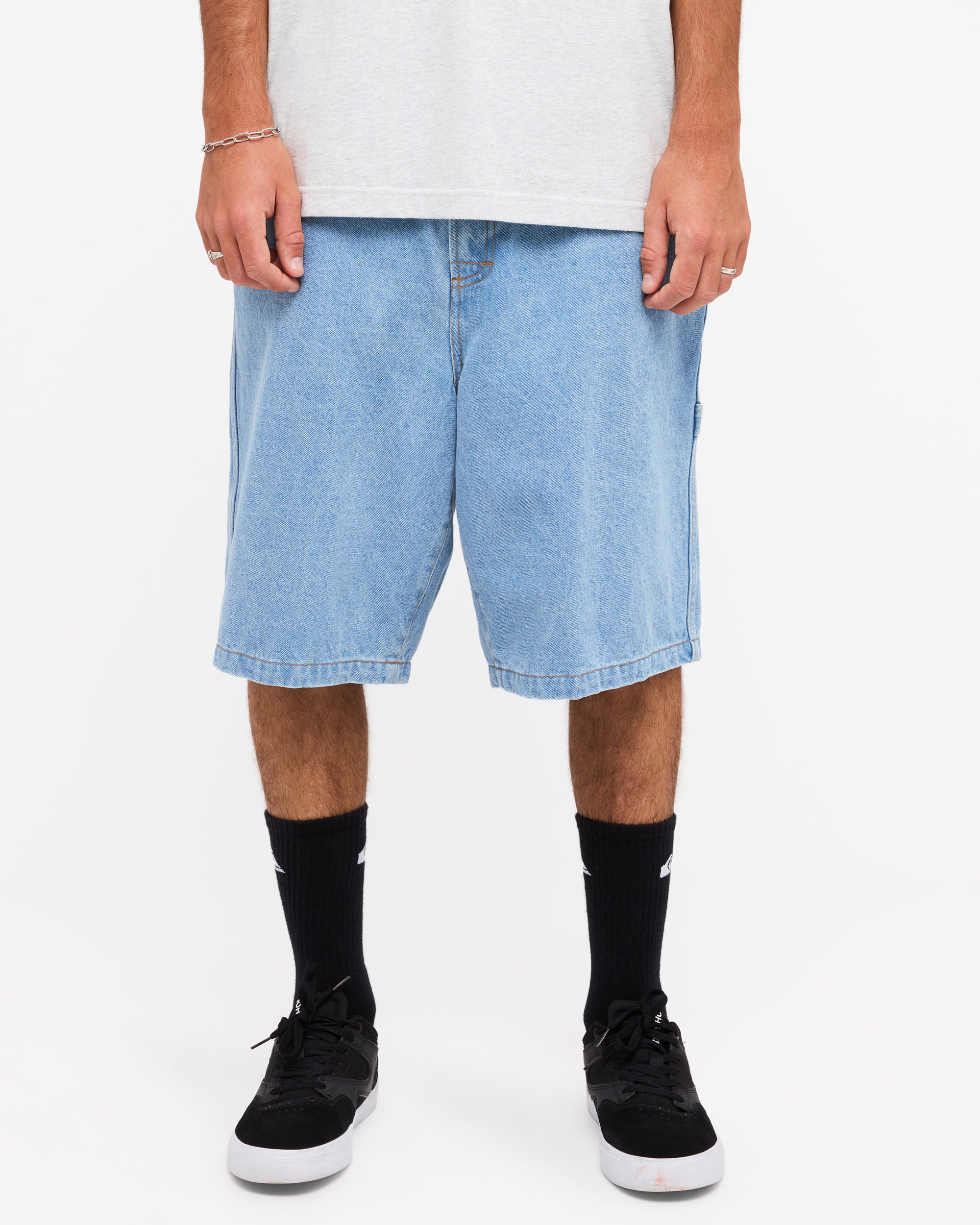 Mens YG Baggy Denim Shorts – Indigo Light – Quiksilver AU