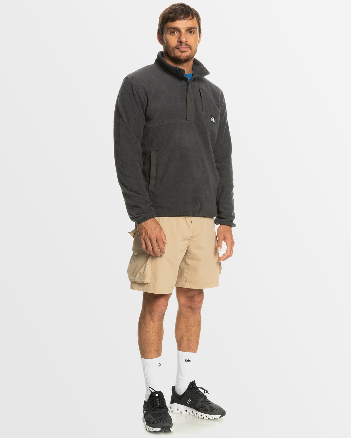 Mens No Destination Mock Neck Fleece