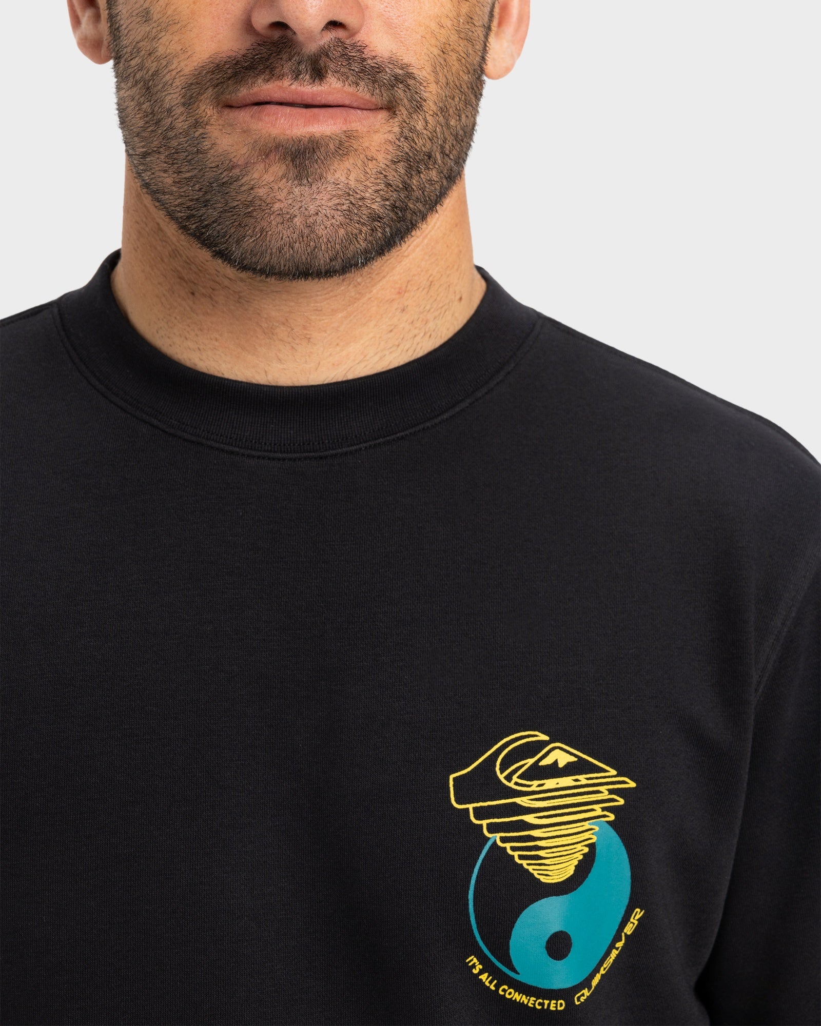 Mens Graphic Mix Crew Neck Jumper – Quiksilver