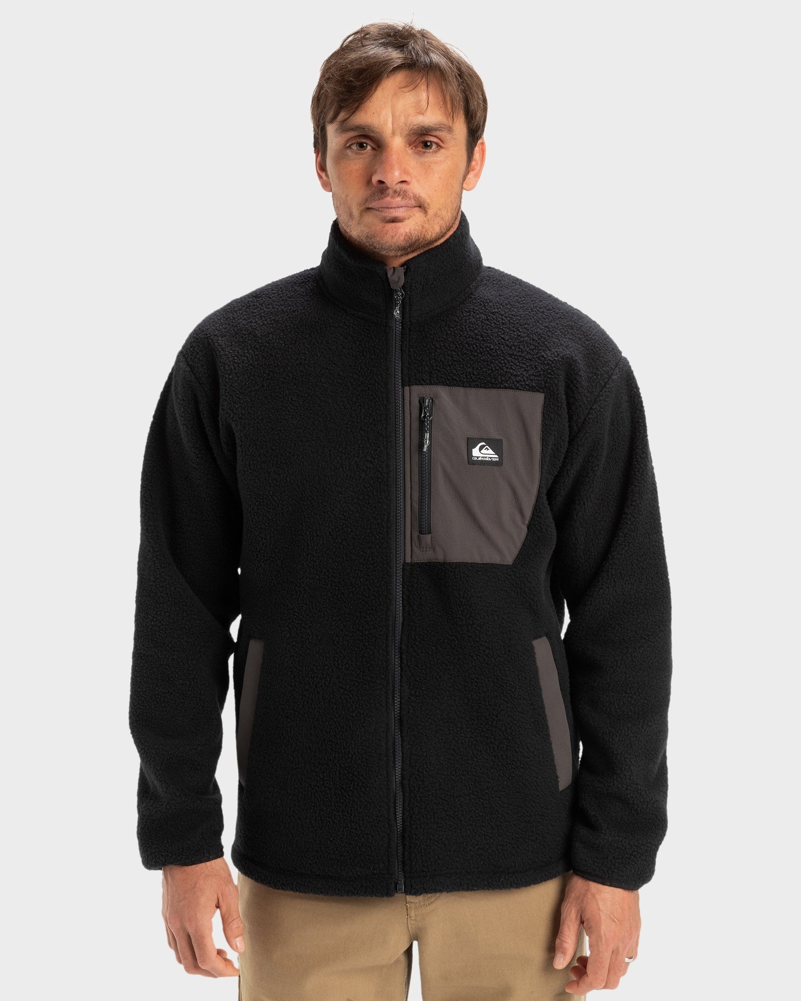 Mens Clean Coast Full Zip Crew Neck – Black – Quiksilver AU