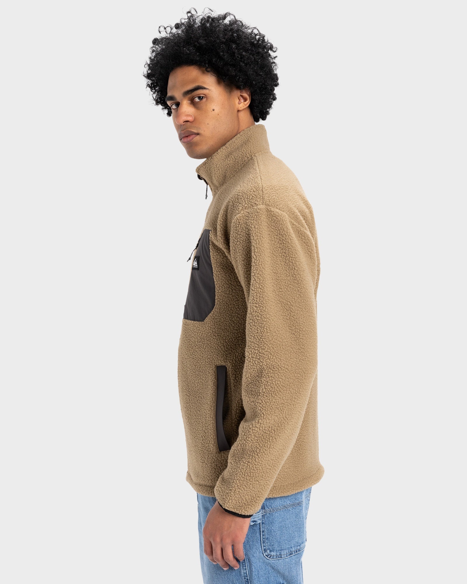 Mens Clean Coast Full Zip Crew Neck – Lead Gray – Quiksilver AU