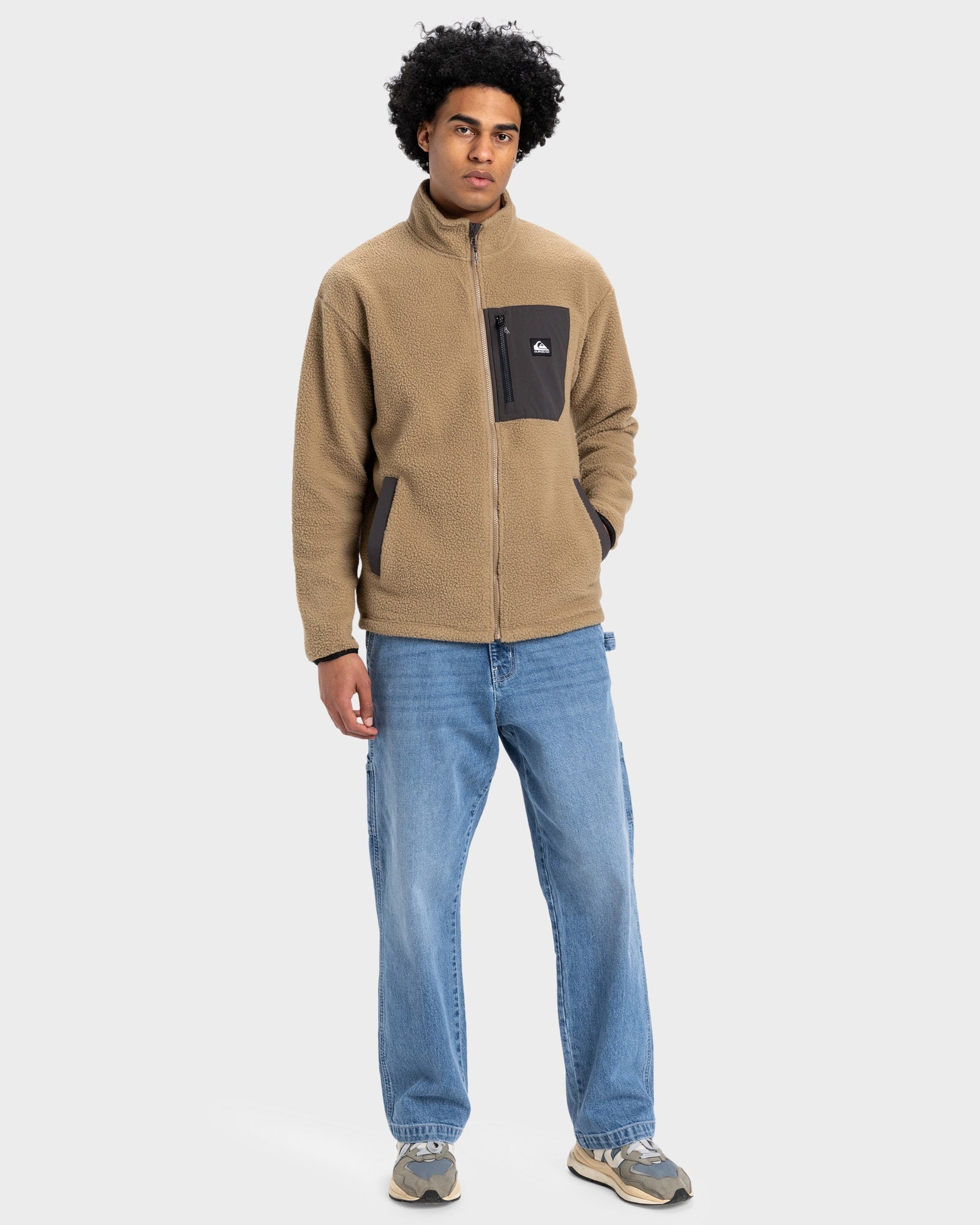 メンズウェア 59FlFTY Mens Clean Coast Full Zip Crew Neck – Lead Gray – Quiksilver AU