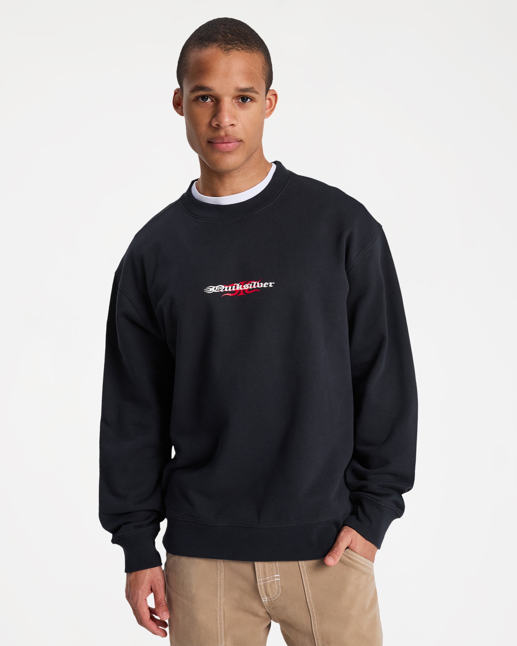 Mens Mercury Trident Crew Neck – Black – Quiksilver AU