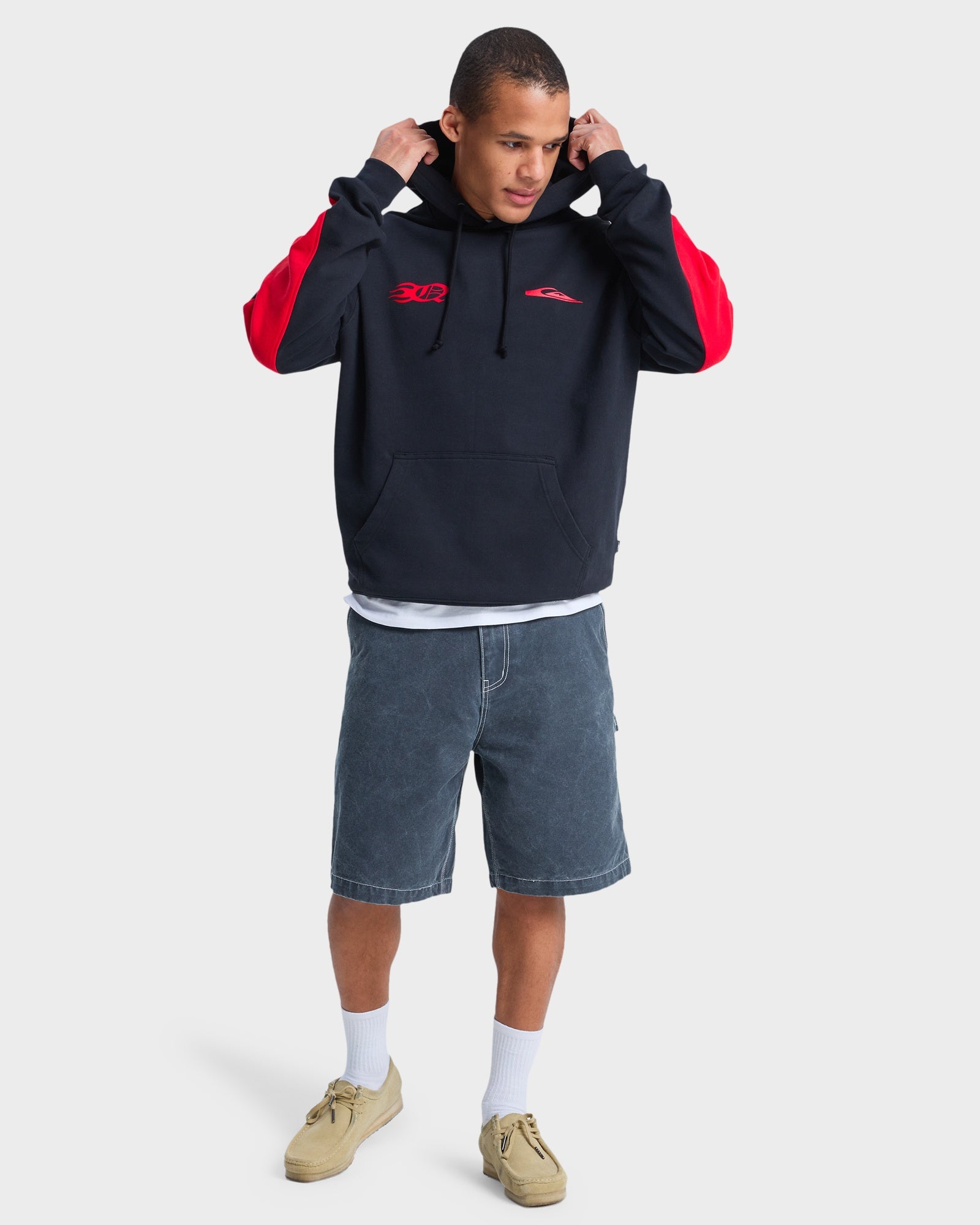 Mens Mercury Trident Pullover Hoodie – Black – Quiksilver AU