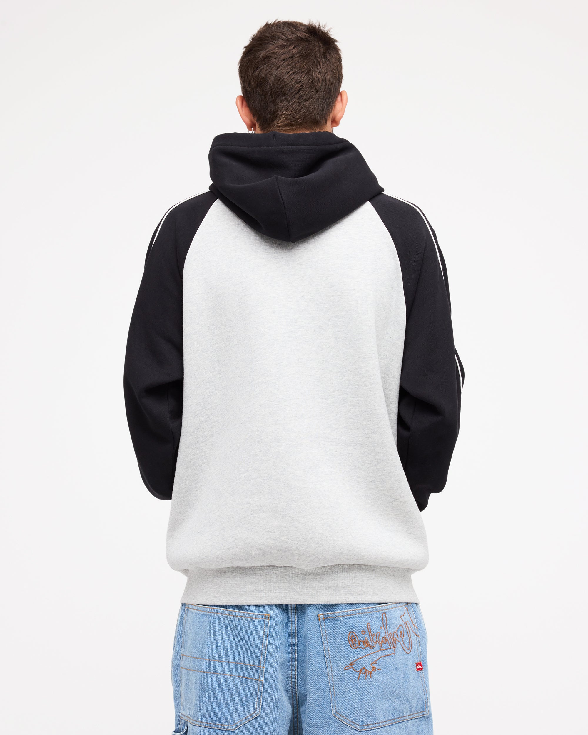 Mens YG Operator Zip Up Hoodie – Light Grey Heather – Quiksilver AU