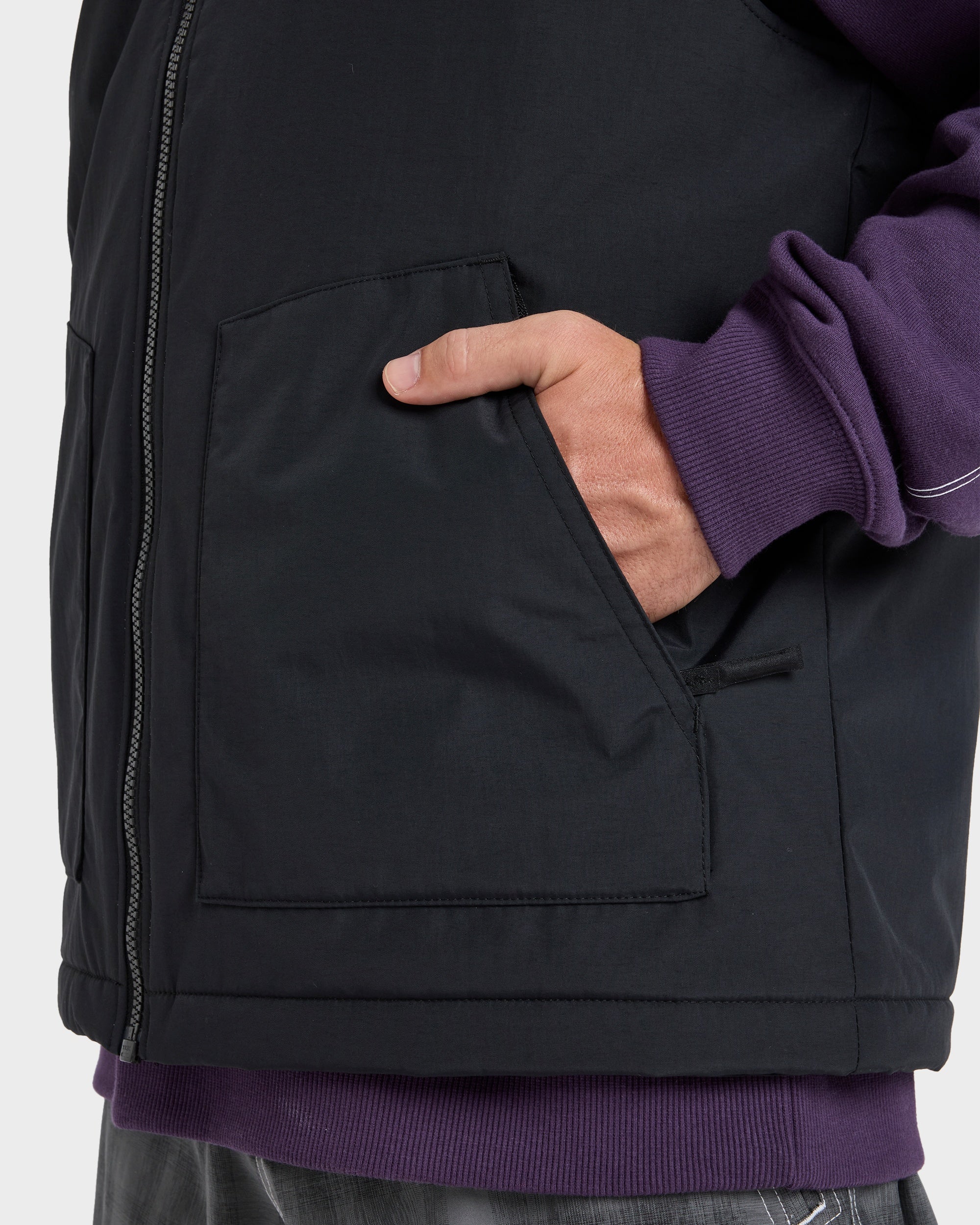 Mens Wasted Gilet Insulated Jacket – True Black – Quiksilver AU