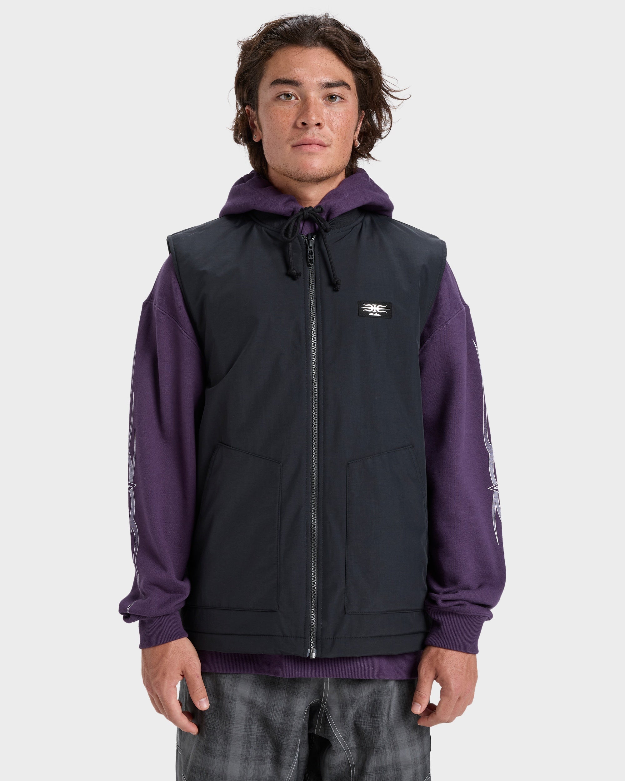 ジャケット・アウター Quiksilver Reversible Puffer Vest Jacket Quiksilver（クイックシルバー） 25 QUIKSILVER ダウンジャケット DOWN