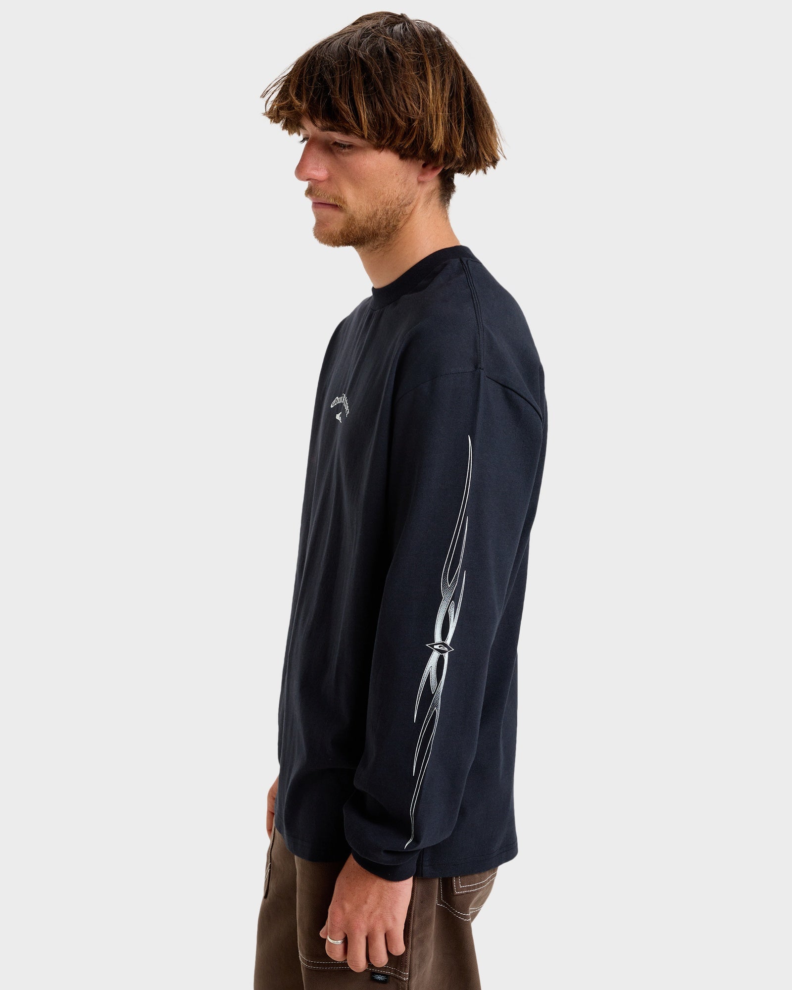 Mens Strech Tribal Long Sleeve T-Shirt – Black – Quiksilver AU