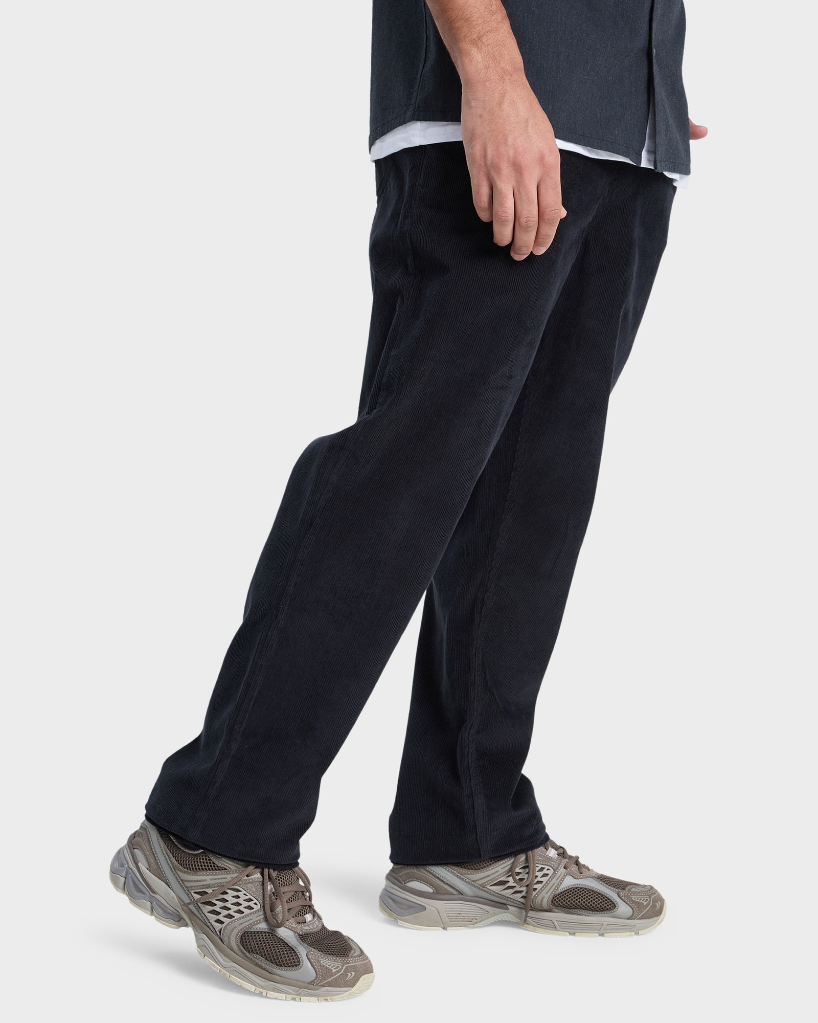 Mens Taxer Cord Pants – Black – Quiksilver AU