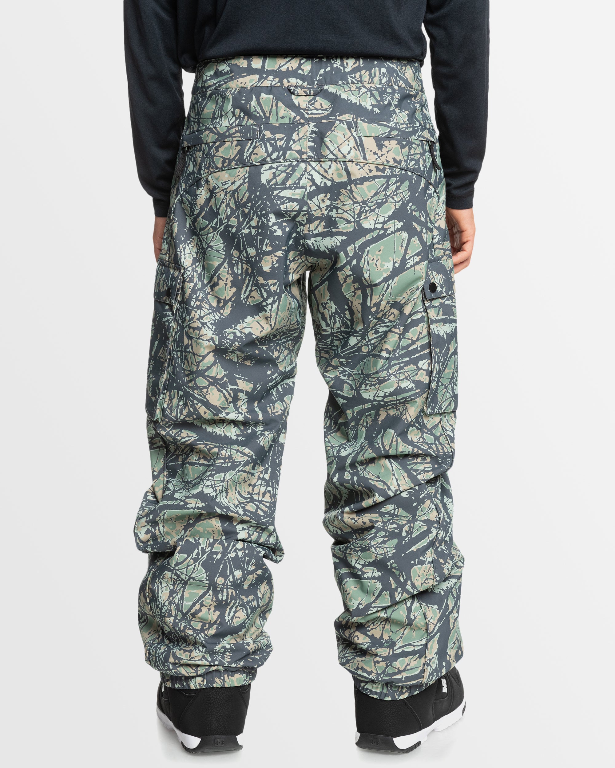 Mens Snow Down Snow Pants – Woodland Abstract Sea Spray