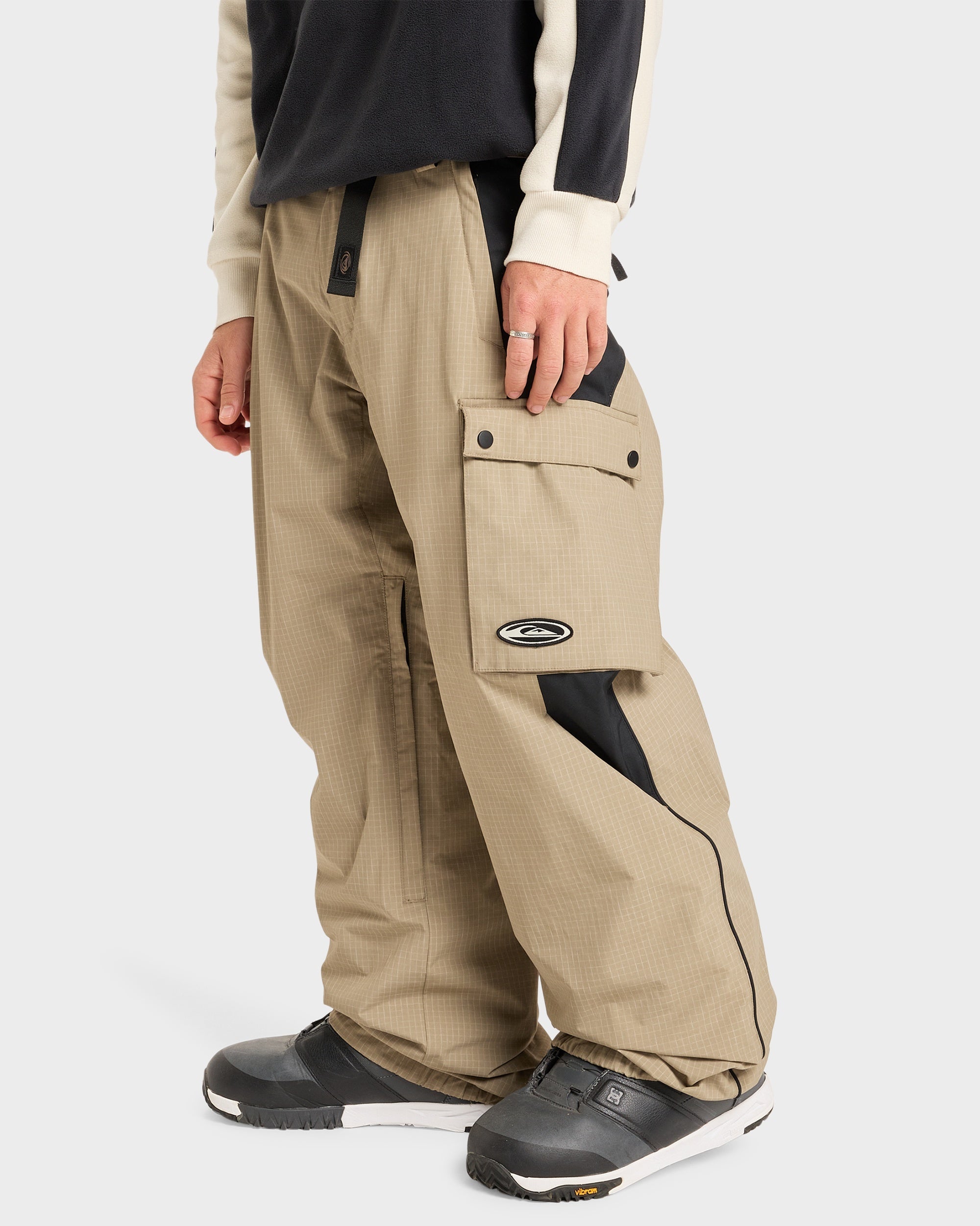 Mens Snow Down Cargo Snow Pants