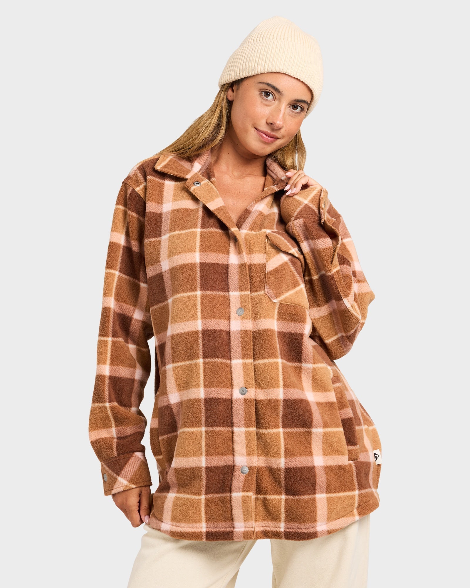 Womens Camp Queen Polar Fleece Long Sleeve Shirt