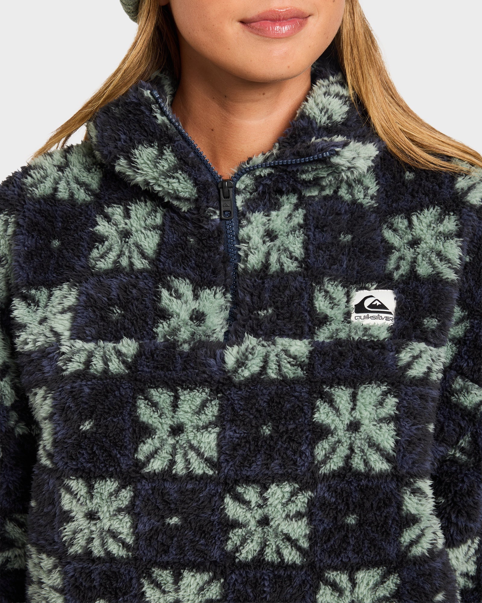 Womens Winter Sherpa Quarter zip Fleece Jumper