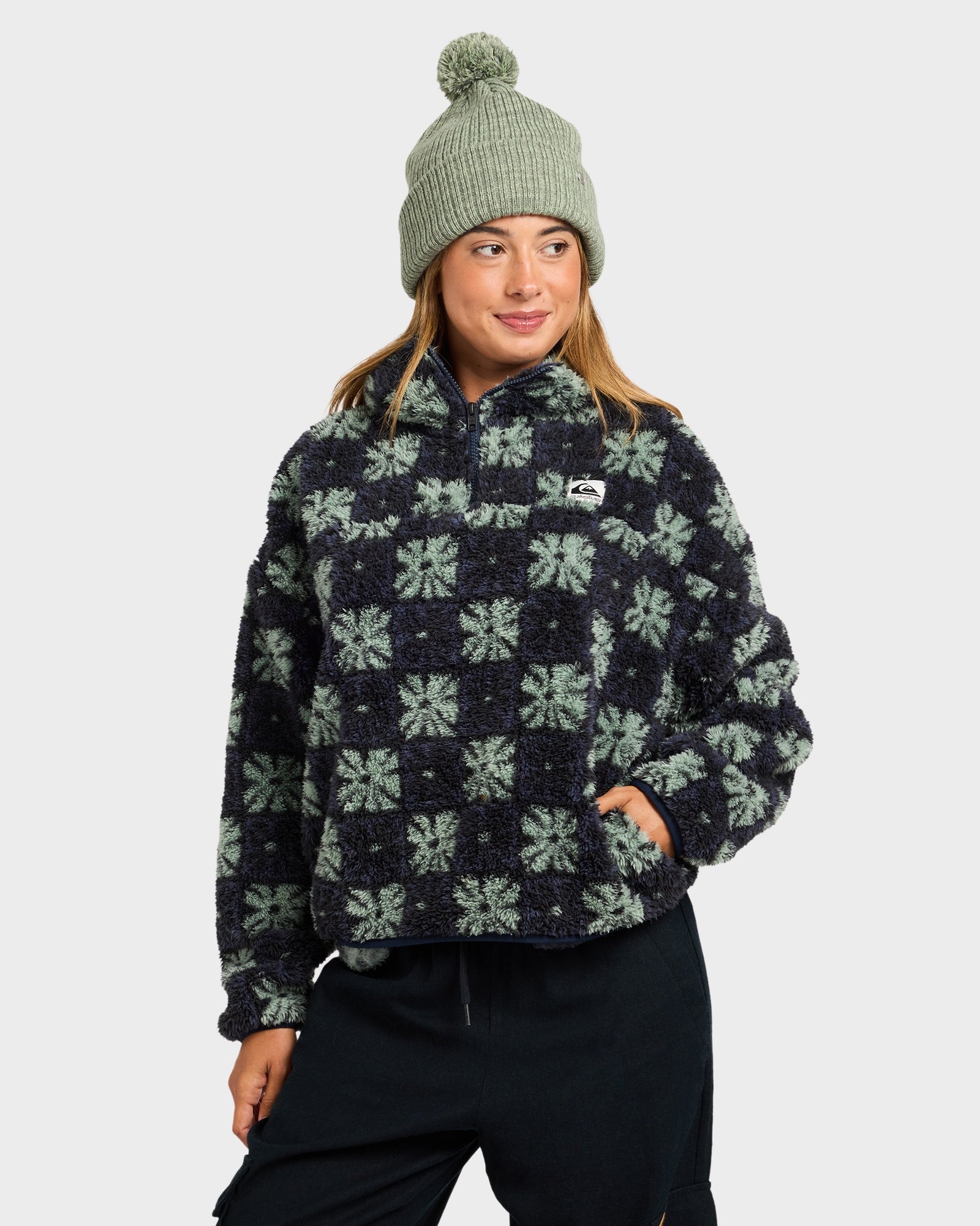 Womens Winter Sherpa Quarter zip Fleece Jumper – Quiksilver