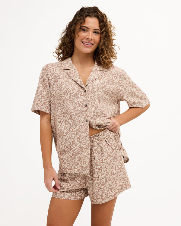 Womens Serene Elastic Waist Shorts