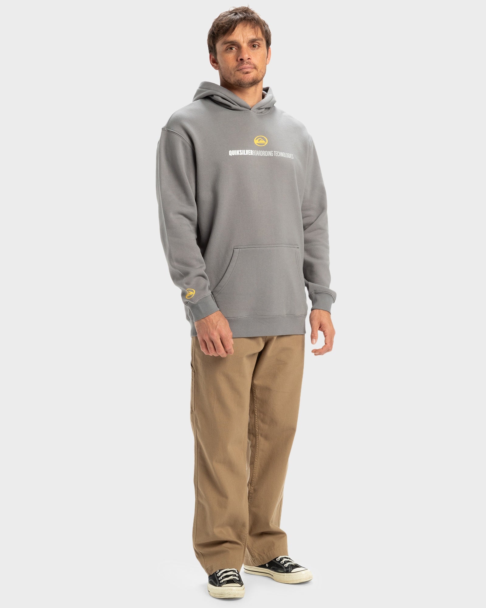 Mens Slash Pullover Hoodie – Steel Gray – Quiksilver AU