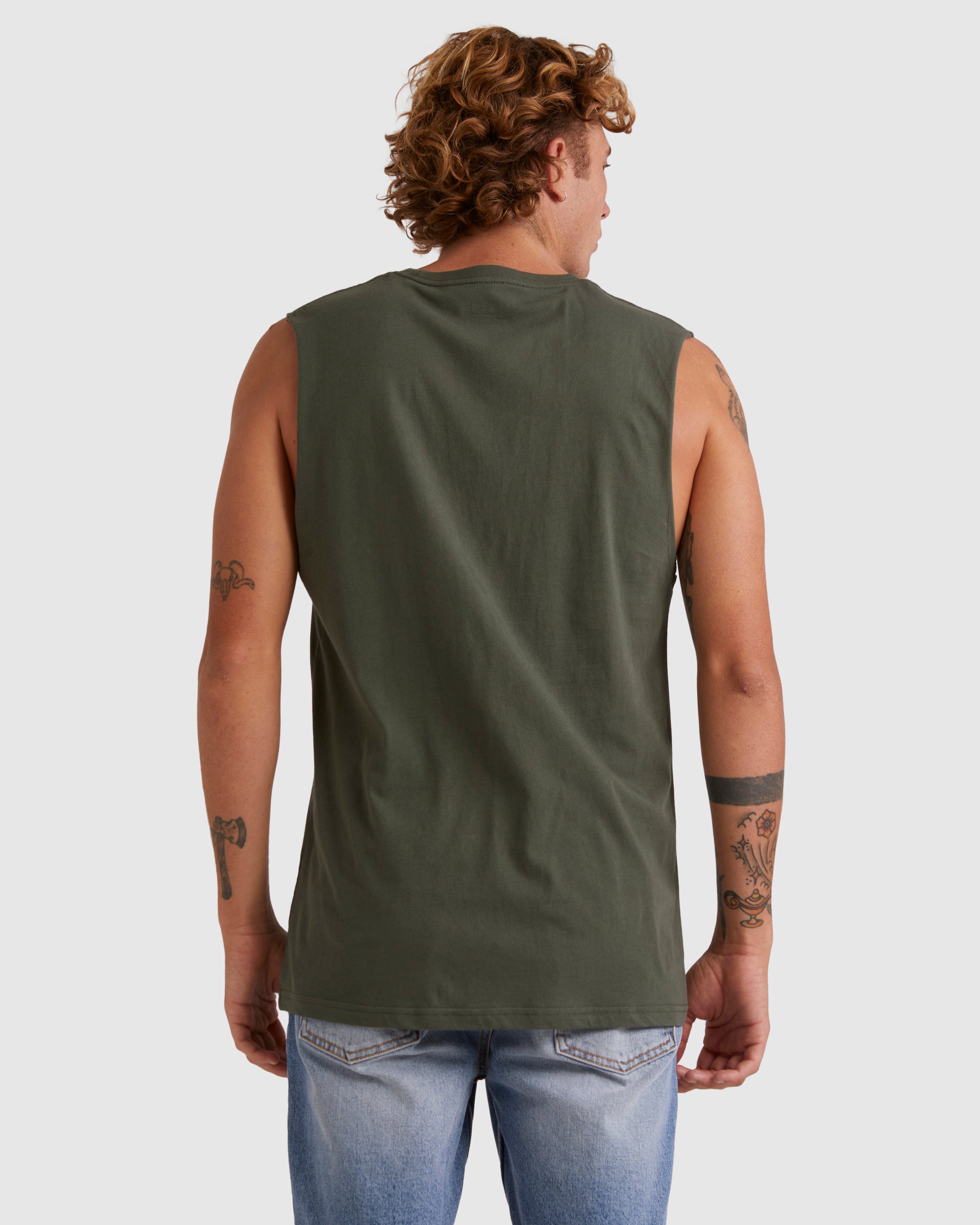 Mens Omni Check Turn Sleeveless Muscle T-Shirt