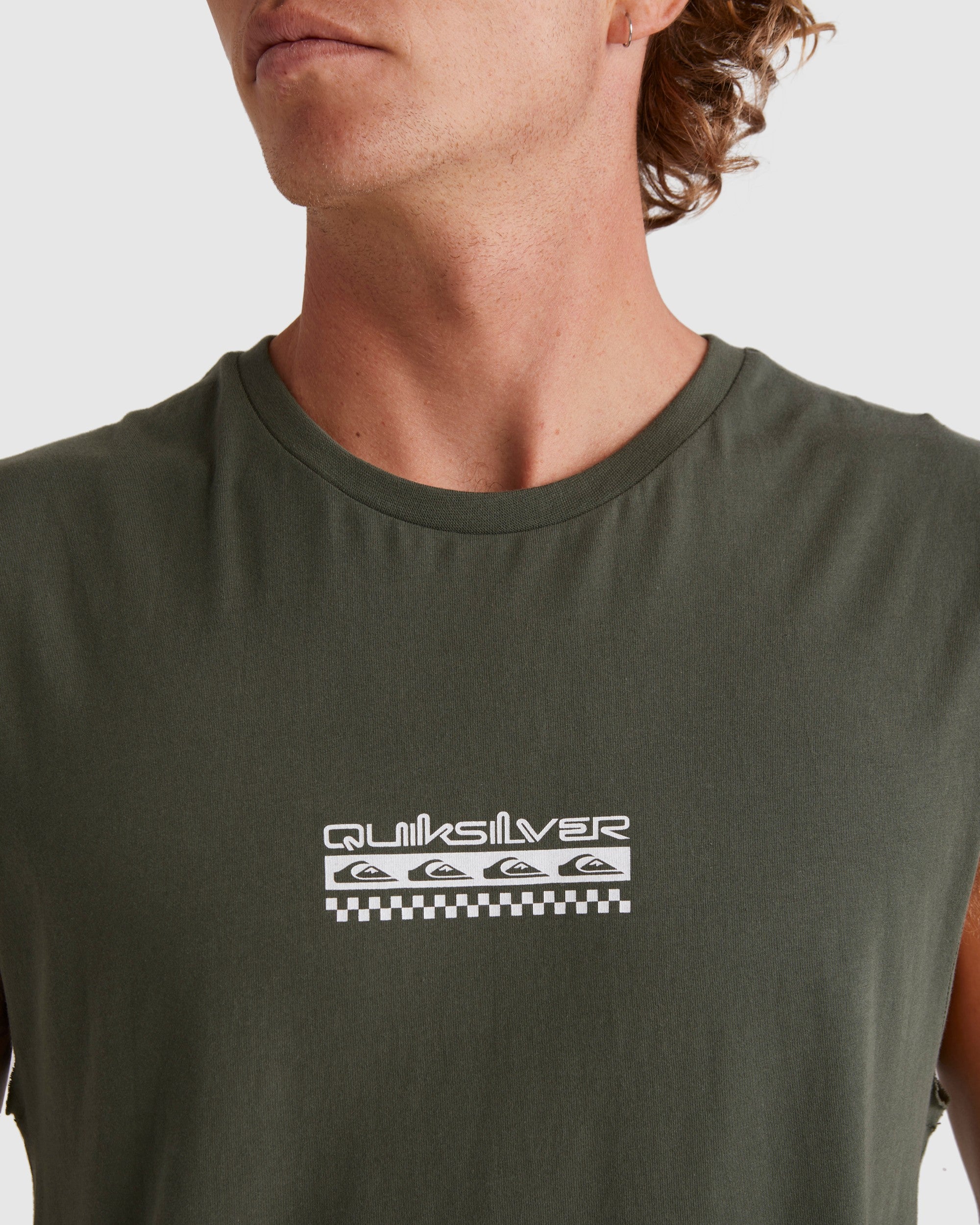 Mens Omni Check Turn Sleeveless Muscle T-Shirt