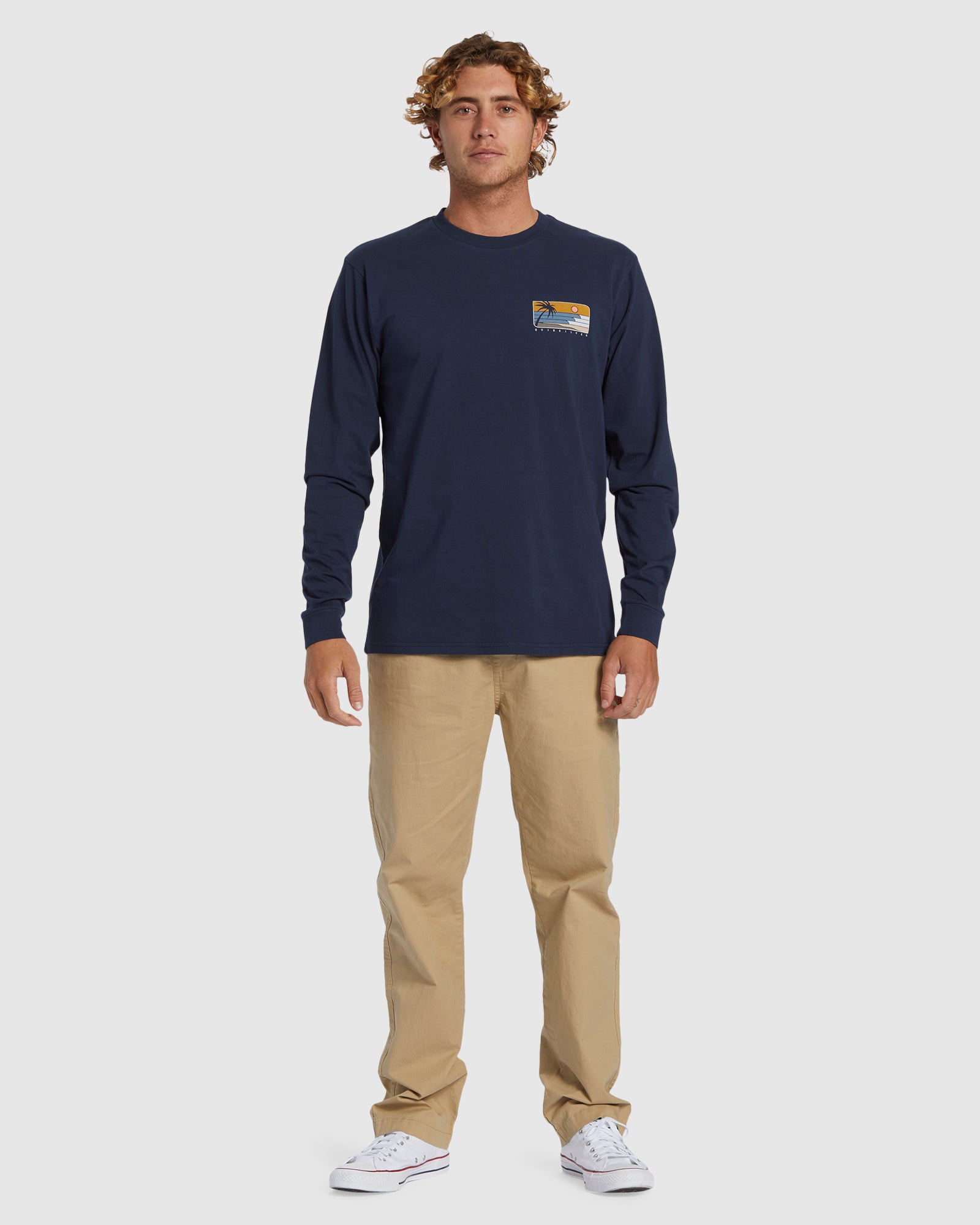 Mens Line Up Long Sleeve T-Shirt