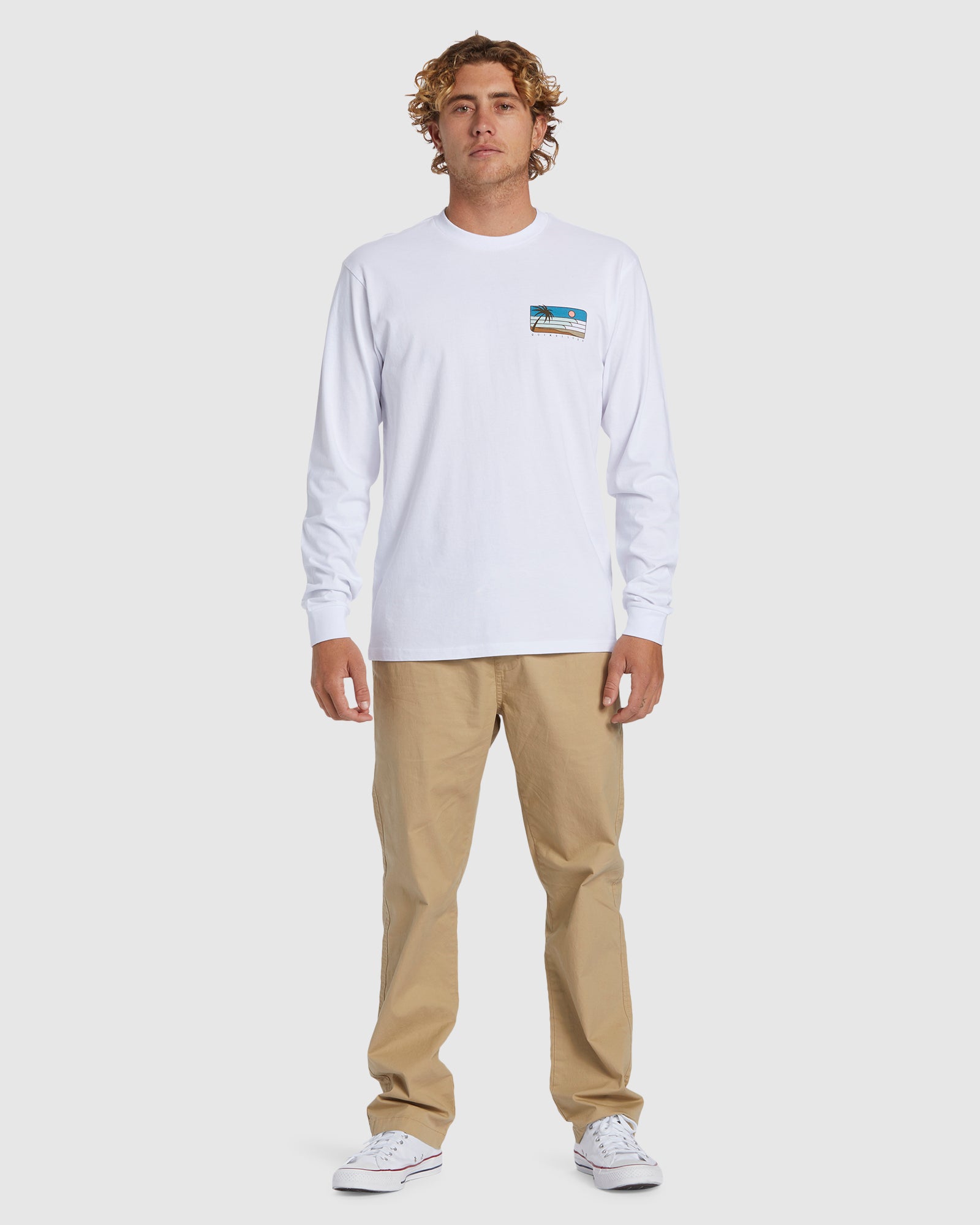Mens Line Up Long Sleeve T-Shirt