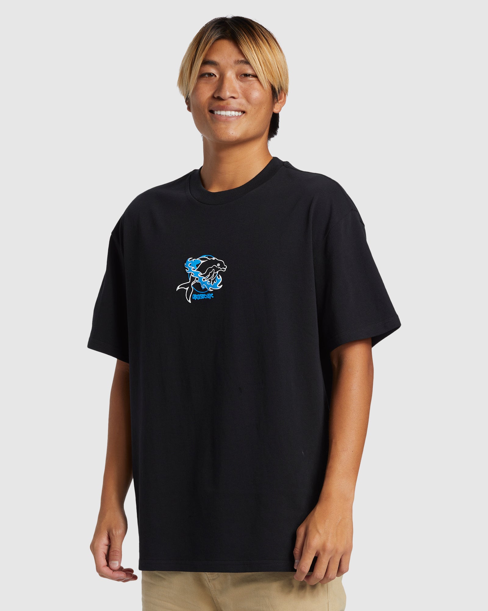 Mens Space Dolphin Short Sleeve T-Shirt – Black – Quiksilver AU